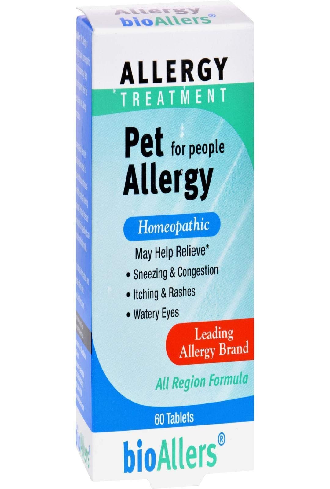 bioAllers Pet Allergy Relief Tablets for People, Animal Hair and Dander, Allergy Sinus Treatment, 60-Count Bottles