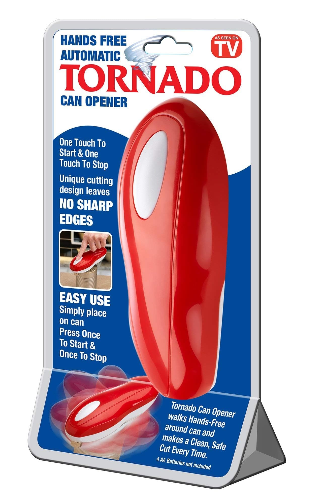 Hands Free, Automatic 1-Touch Smooth Edge with Built-In Retrieval Magnet - Great for Arthritis Sufferers - Red