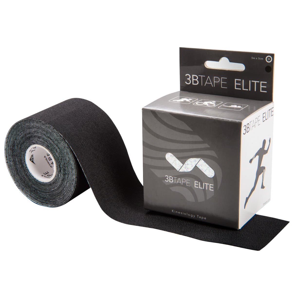 3B Scientific1018891 3BTape ELITE Kinesiology Tape, Black, 16' Length, 2" Width