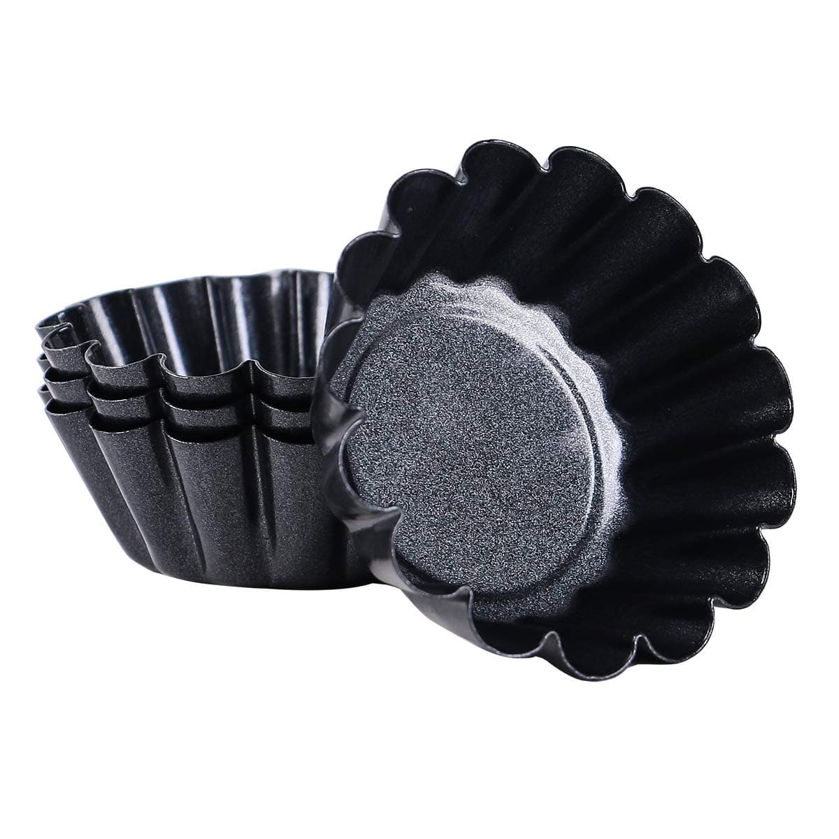 Egg Tart Molds 13 Pcs Mini Non-Stick Pan,2.6 Inch Carbon Steel Baking Cup and Reusable Quiche Bakeware