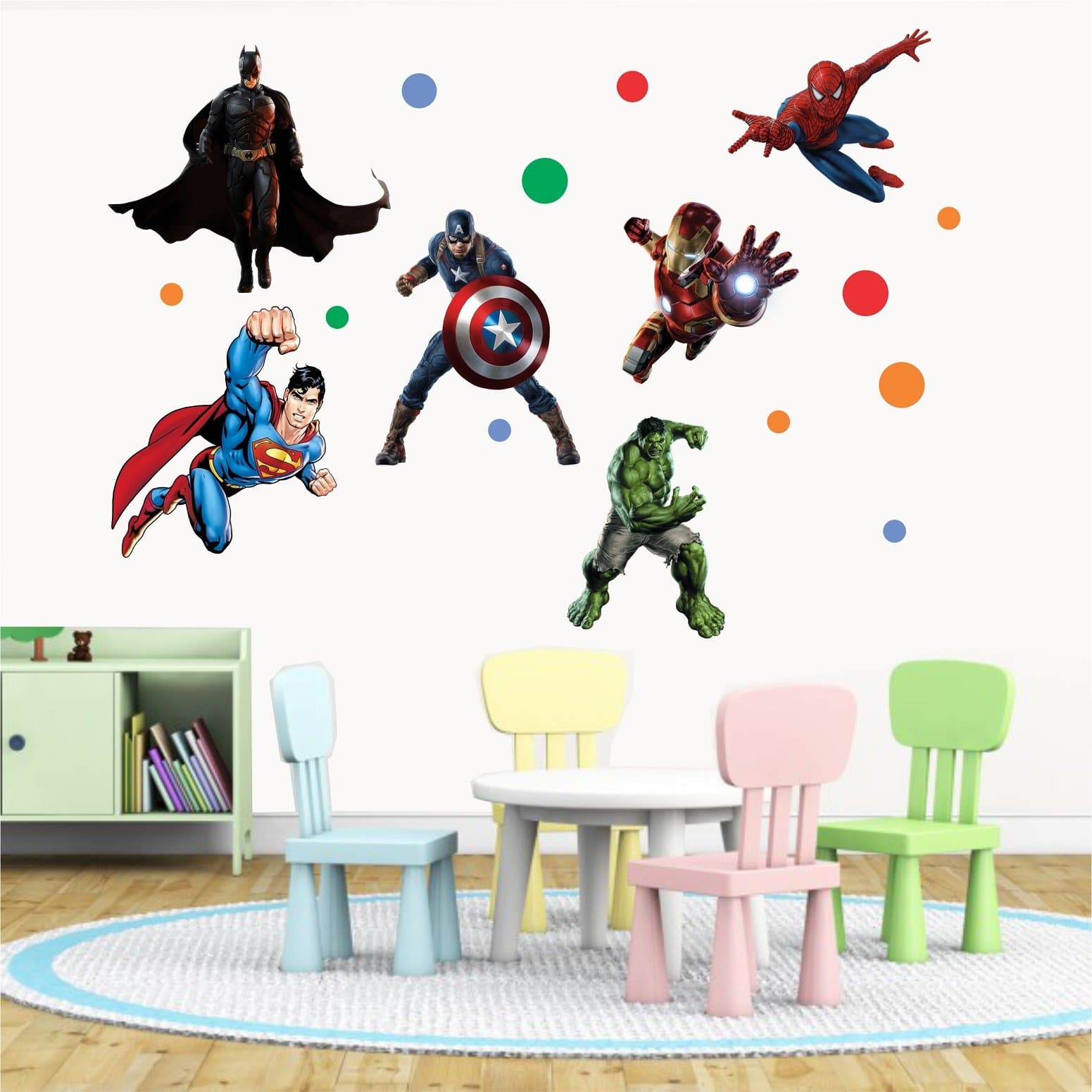 Asmi Collections Super Heroes Vinyl Wall Sticker, Pack of 1