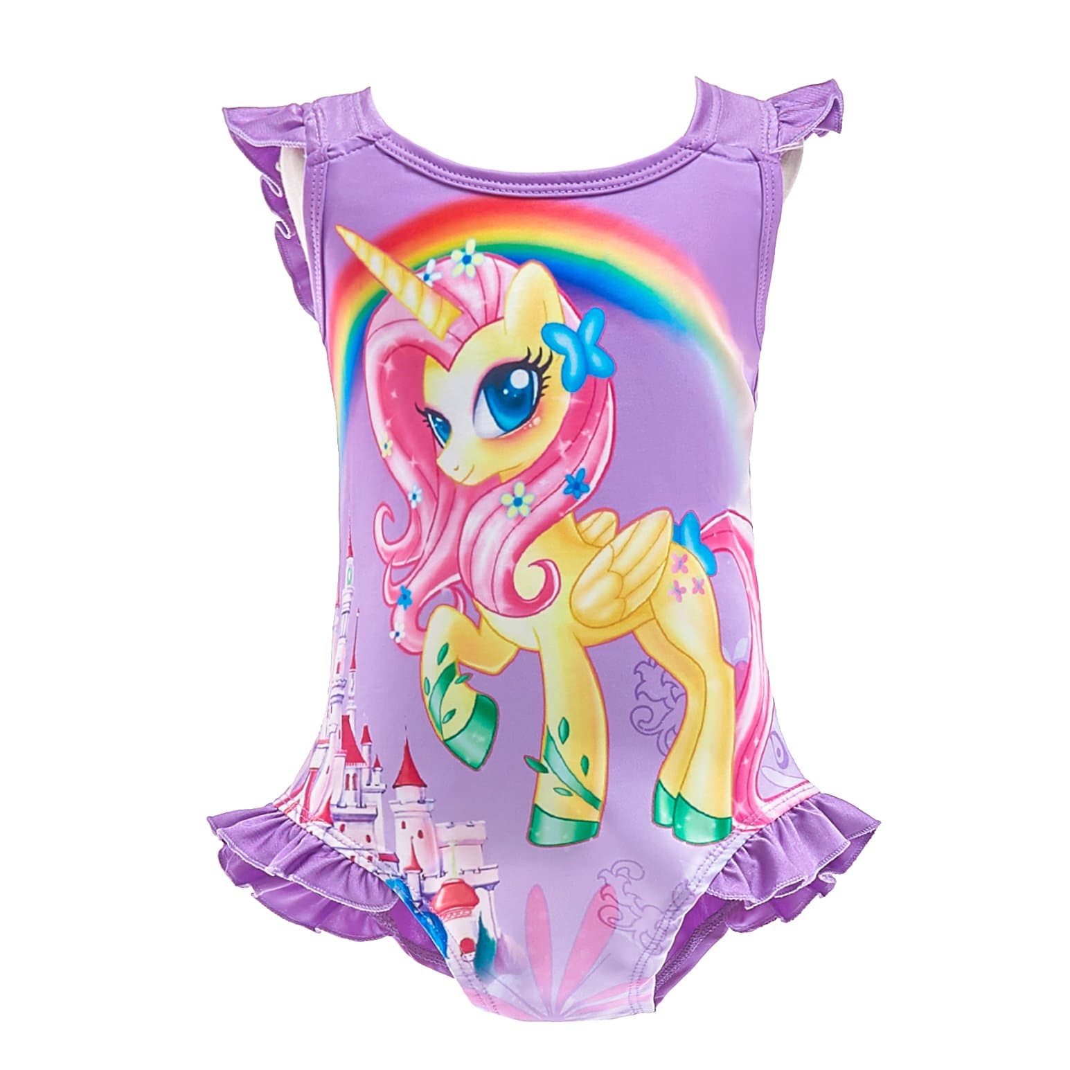 Girls Unicorn One Piece Bathing Suit Swimsuit Swimwear Swimming Dress Swim Skirt