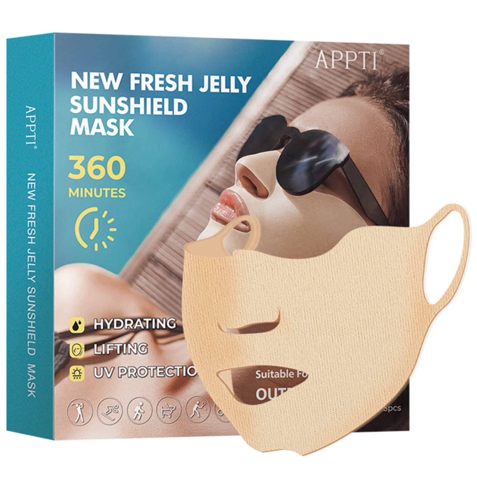 5 Pack Golf Sunscreen Patch, Outdoor UV Protection Mask, Hydrating Gel Skin Care, Lifting Collagen Mask, for Outdoor Sports, Cycling, Mountain Climbing