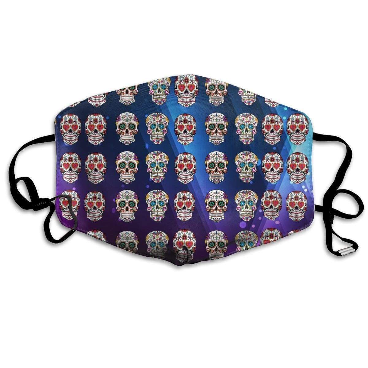 Daawqee Fashion Safety Mask, Sugar Skull Rainbow Unisex Dust Allergy Flu Masks Cover Warm Respirator Germ Protective Breath Breath Healthy Safety Mouth Masks