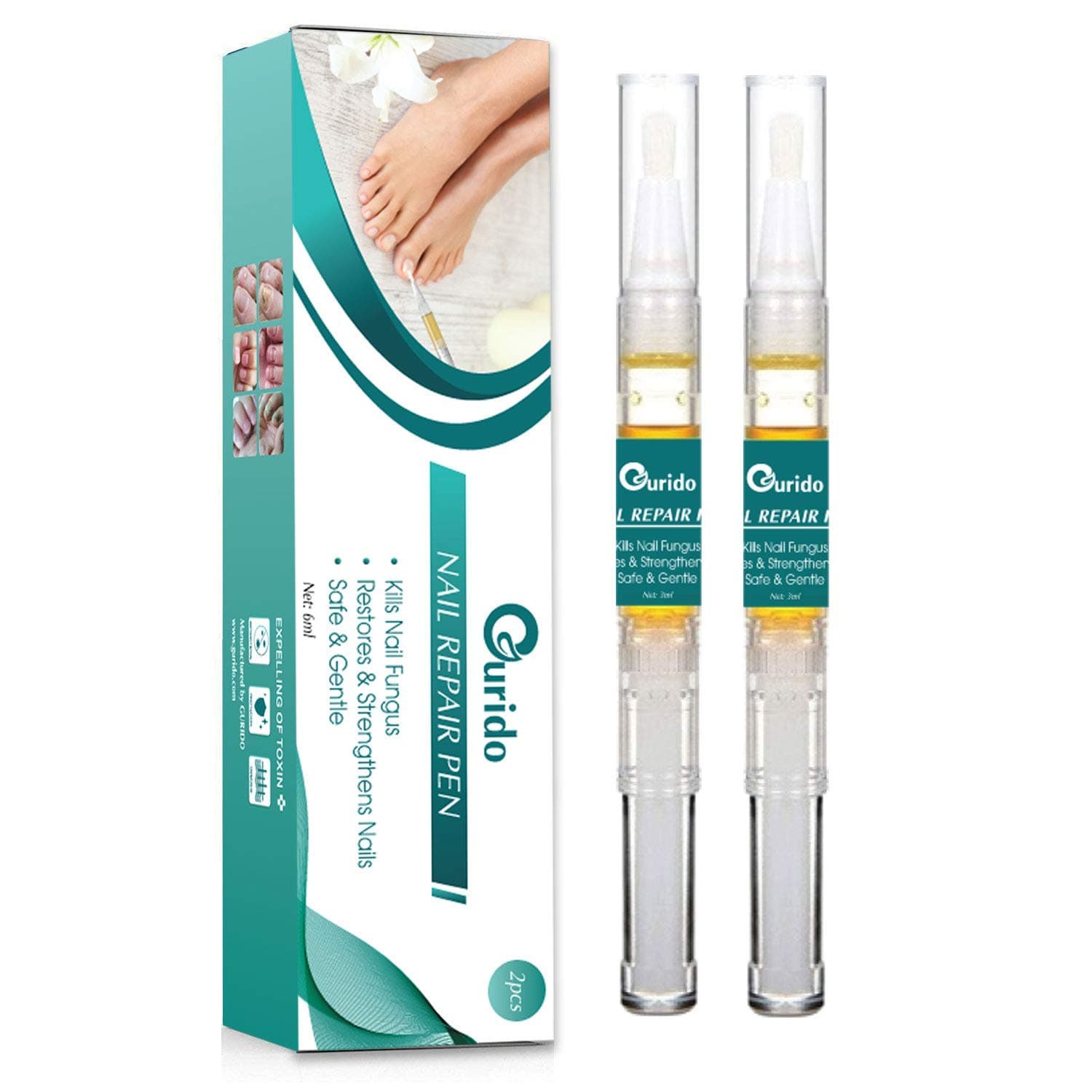 GURIDO Nail Repair Pen – Nail Fungus Treatment, Fungus Stop, Anti Fungus – Solution for Fungal and Affected Nails, Nail Fungus Remover, Repair and Strengthen Nails – Nail Fungus Medication