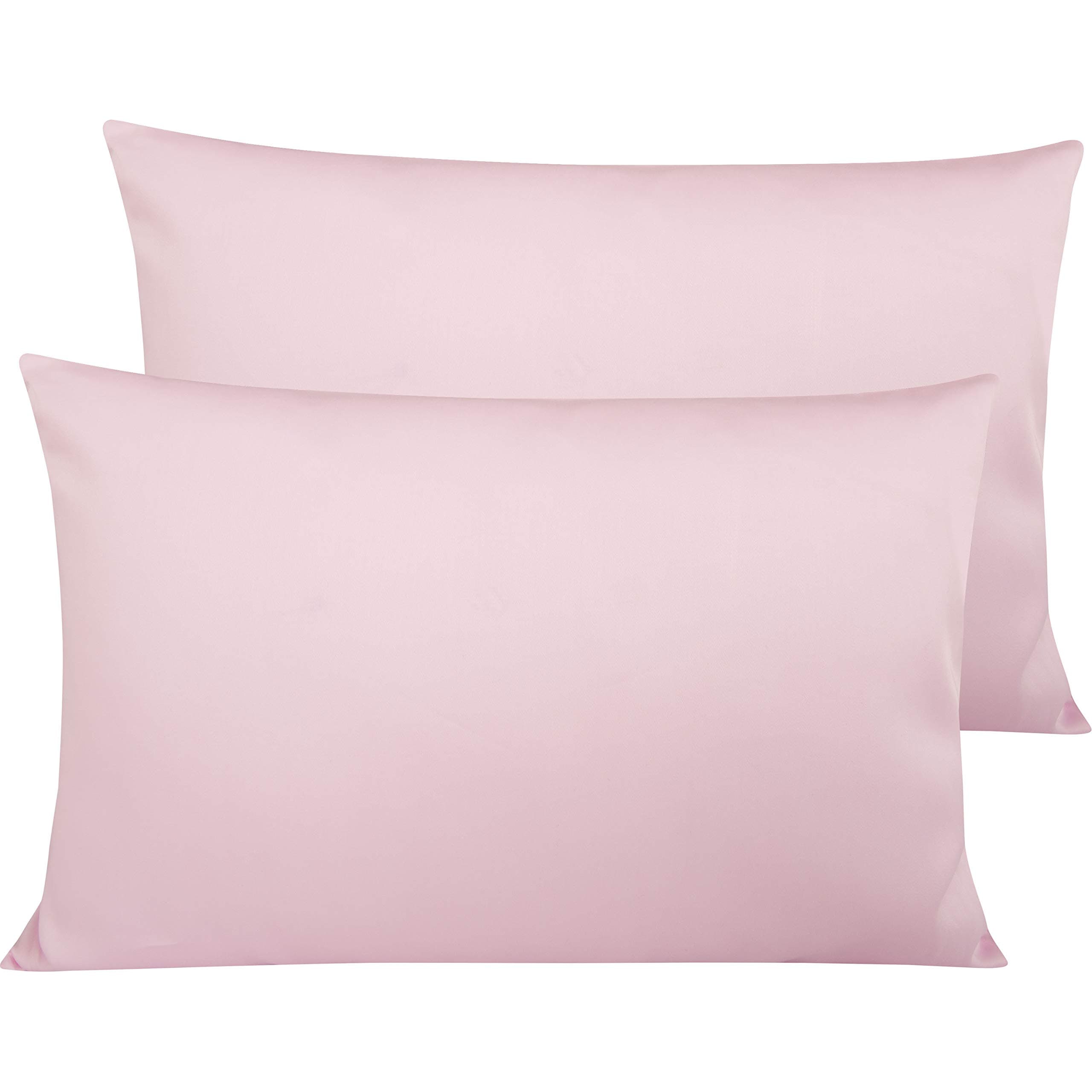 NTBAY Egyptian Cotton Queen Pillowcases - Set of 2, 500 Thread Count Cotton Pillowcases - Soft and Breathable Envelope Closure Pillow Cases - 20x30 Pillow Covers for Bed, Pink
