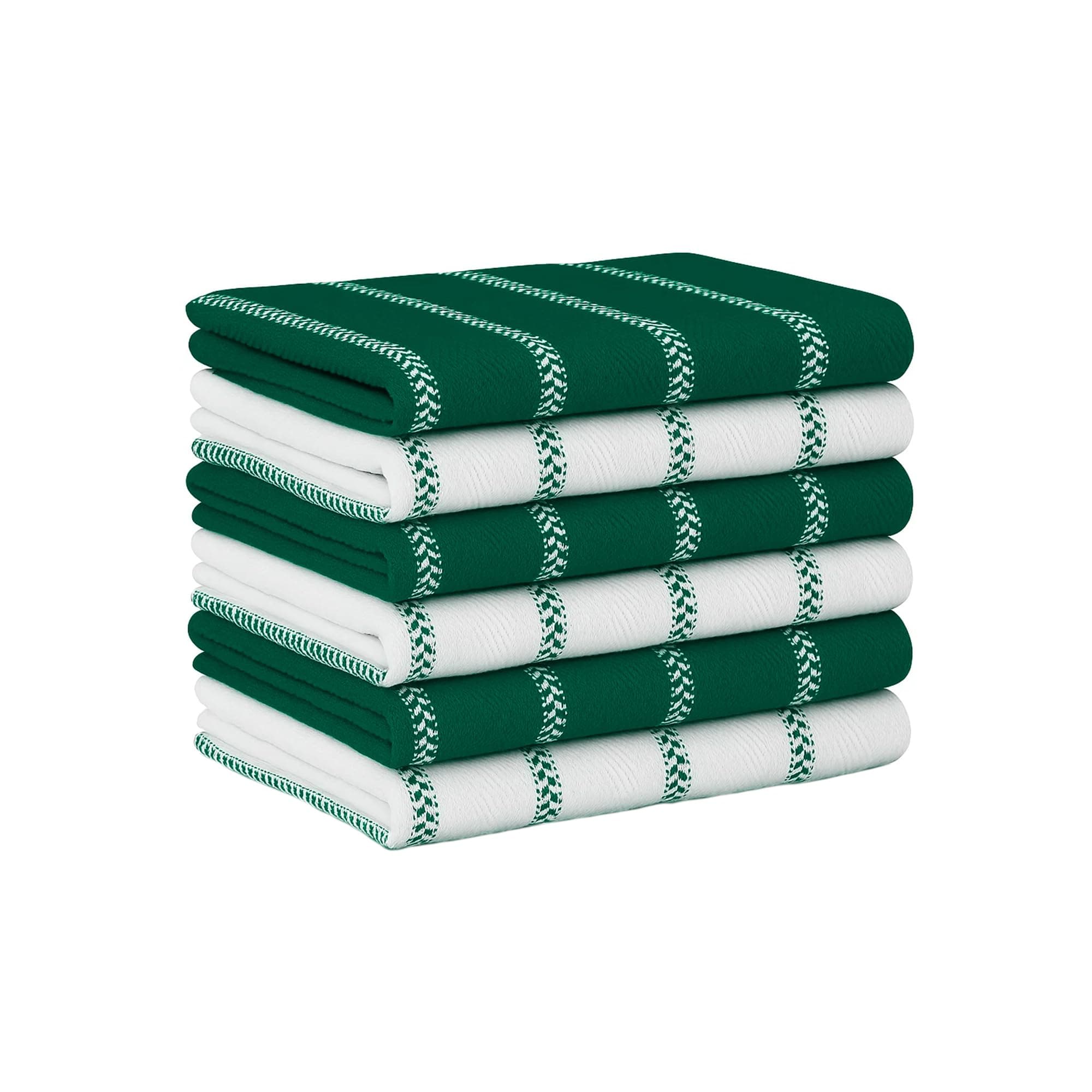 LANE LINEN Kitchen Towel Sets - 6 Pack Cotton Dish Towels for Drying Dishes, 18”x 28”, Hand Towel, Absorbent Tea Towels, Quick Drying Kitchen Towel Set - Christmas Green