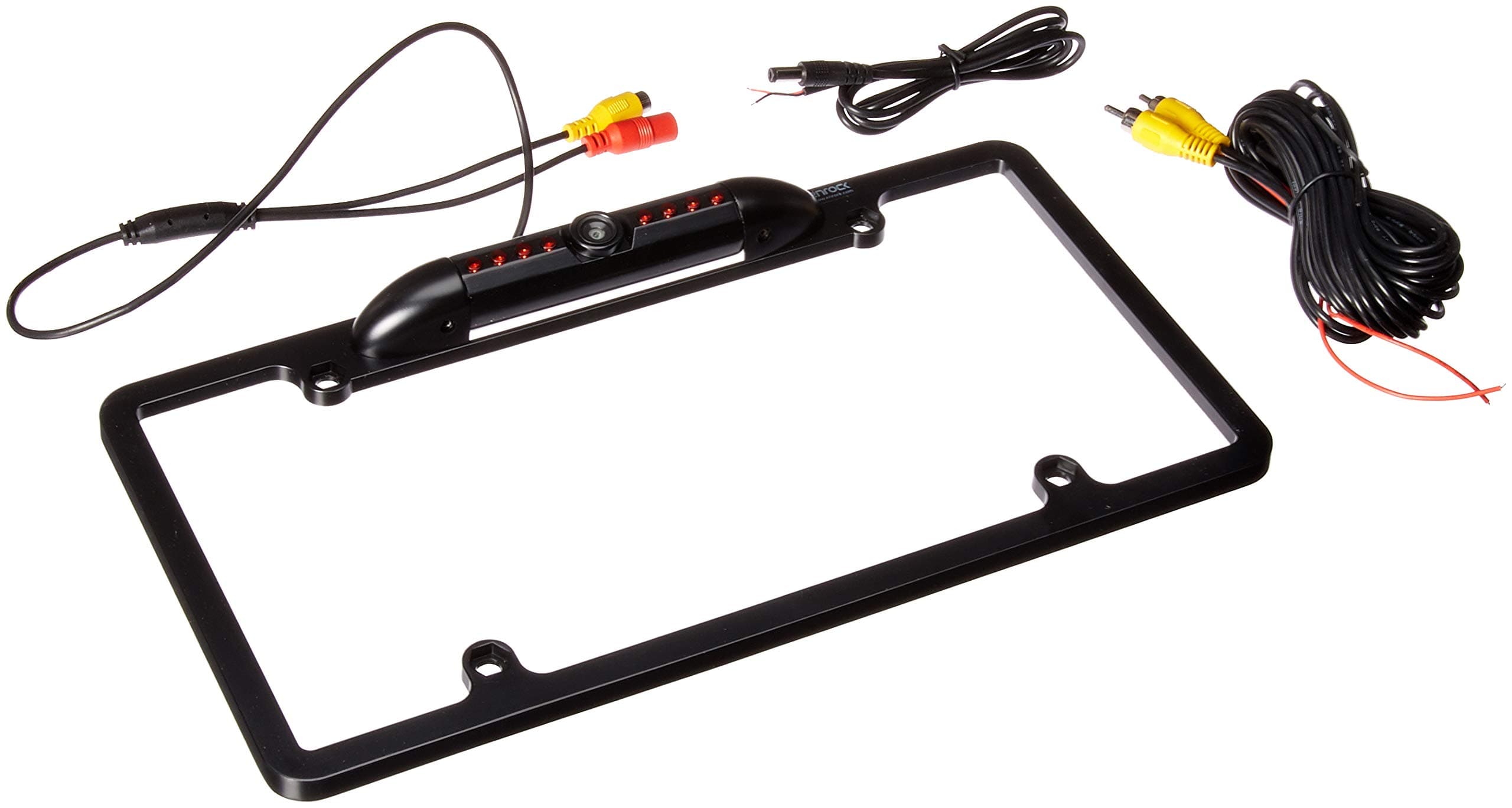 Enrock EABC256B Car License Plate Frame Rear View Backup Night Vision Waterproof Camera with Parking Assist & Distance Scale Lines