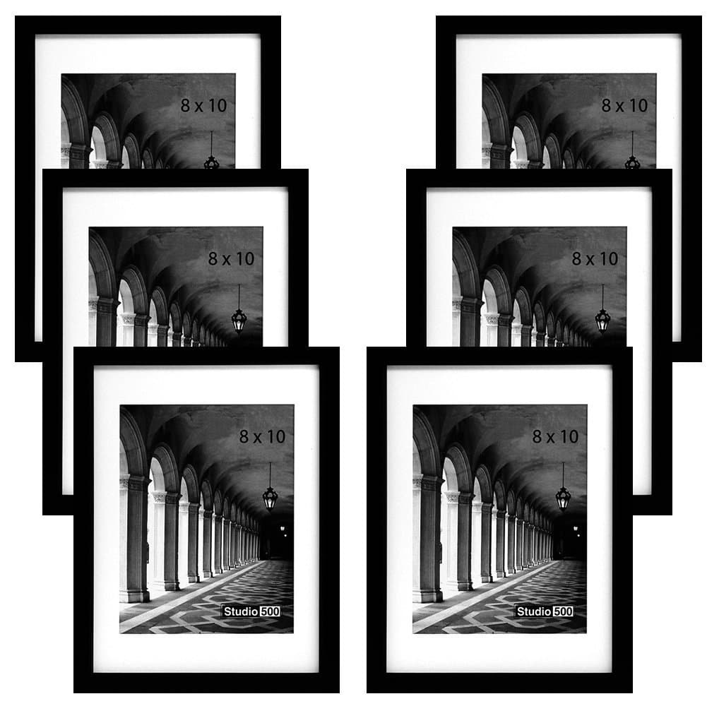 8 by 10-inch, Traditional Collection, Sturdy Serene Frames Black (SGL), Made to Display Pictures Comes with a 5x7 Matt-6-PACK