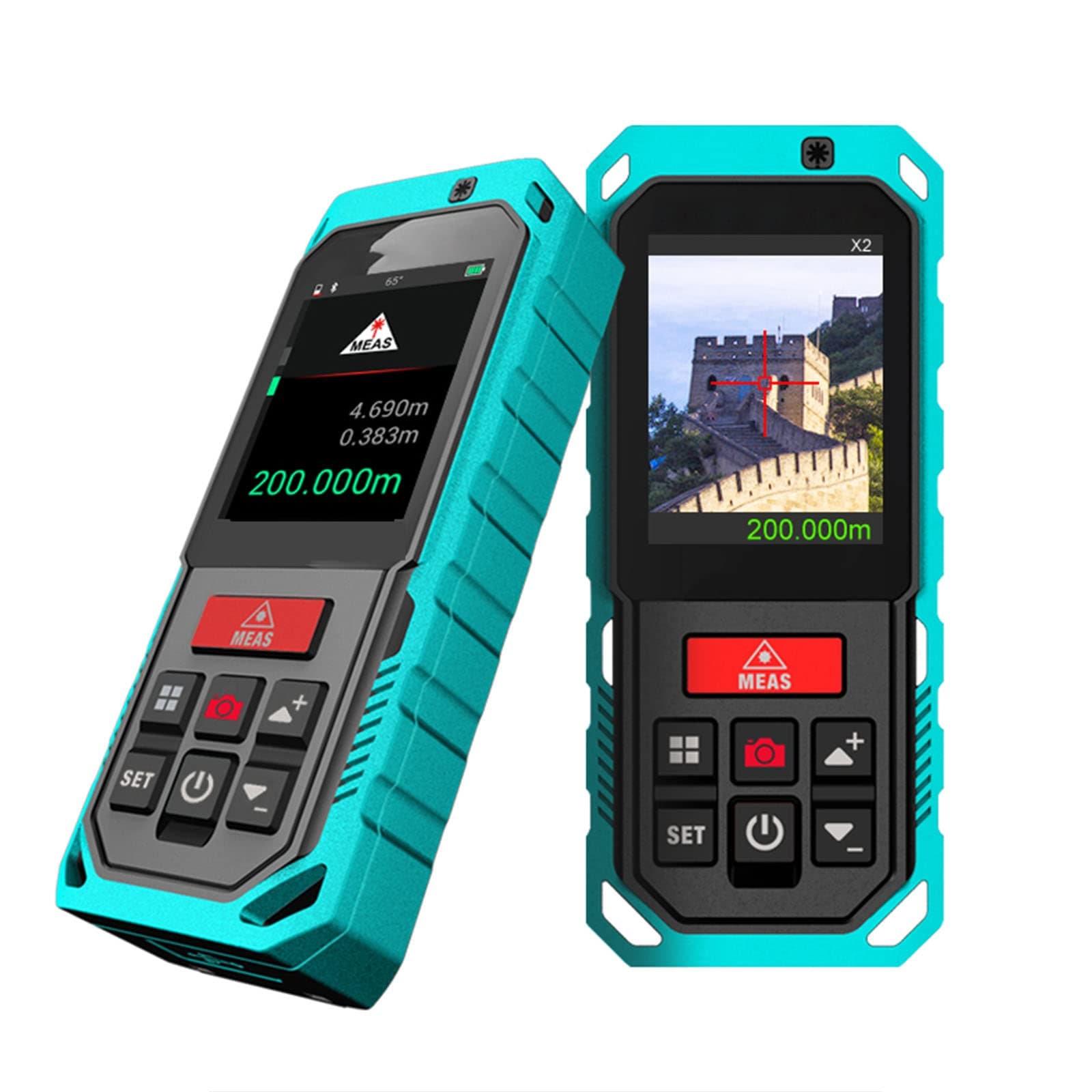 HBOY Outdoor Laser Distance Meter Rechargeable, Professional Rangefinder 100m, 1000 Sets Data Storage, Electronic Angle Sensor, Measure Distance, Area, Volume