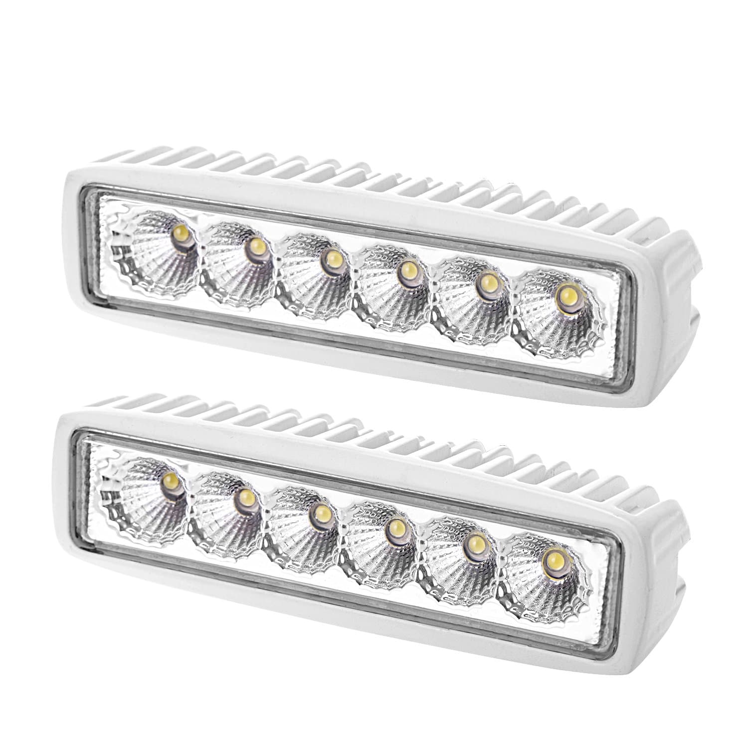 Saileading 2-Pack LED Spreader Lights Deck/Marine Light Work Light Bar for Boat 12V 18W (Flood Light)