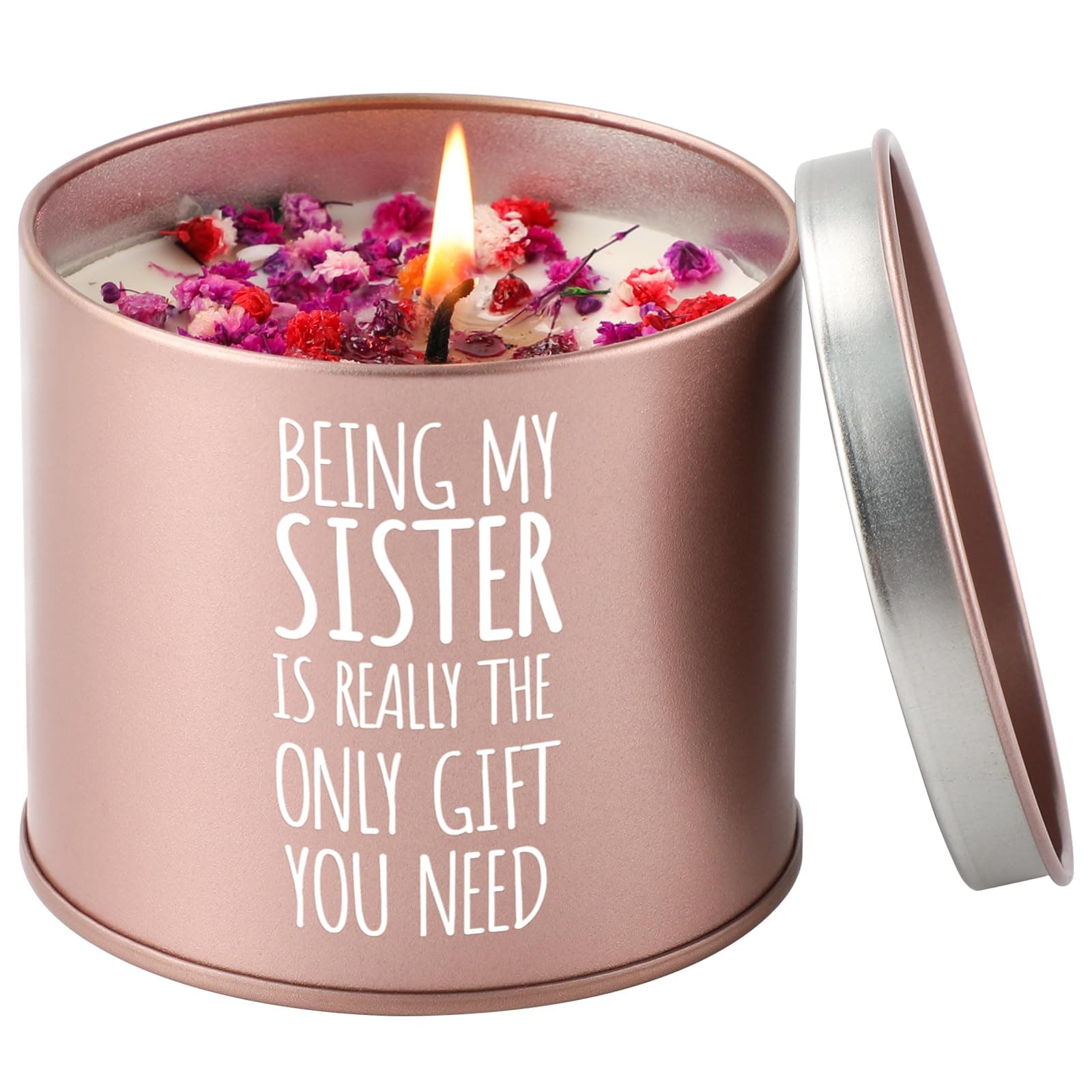 PRSTENLY Sister Gifts from Sister, Scented Candles in Metal Jars Funny Gifts for Sister on Her Birthday Christmas Wedding Day Housewarming, Sister Birthday Gifts from Sister Adult