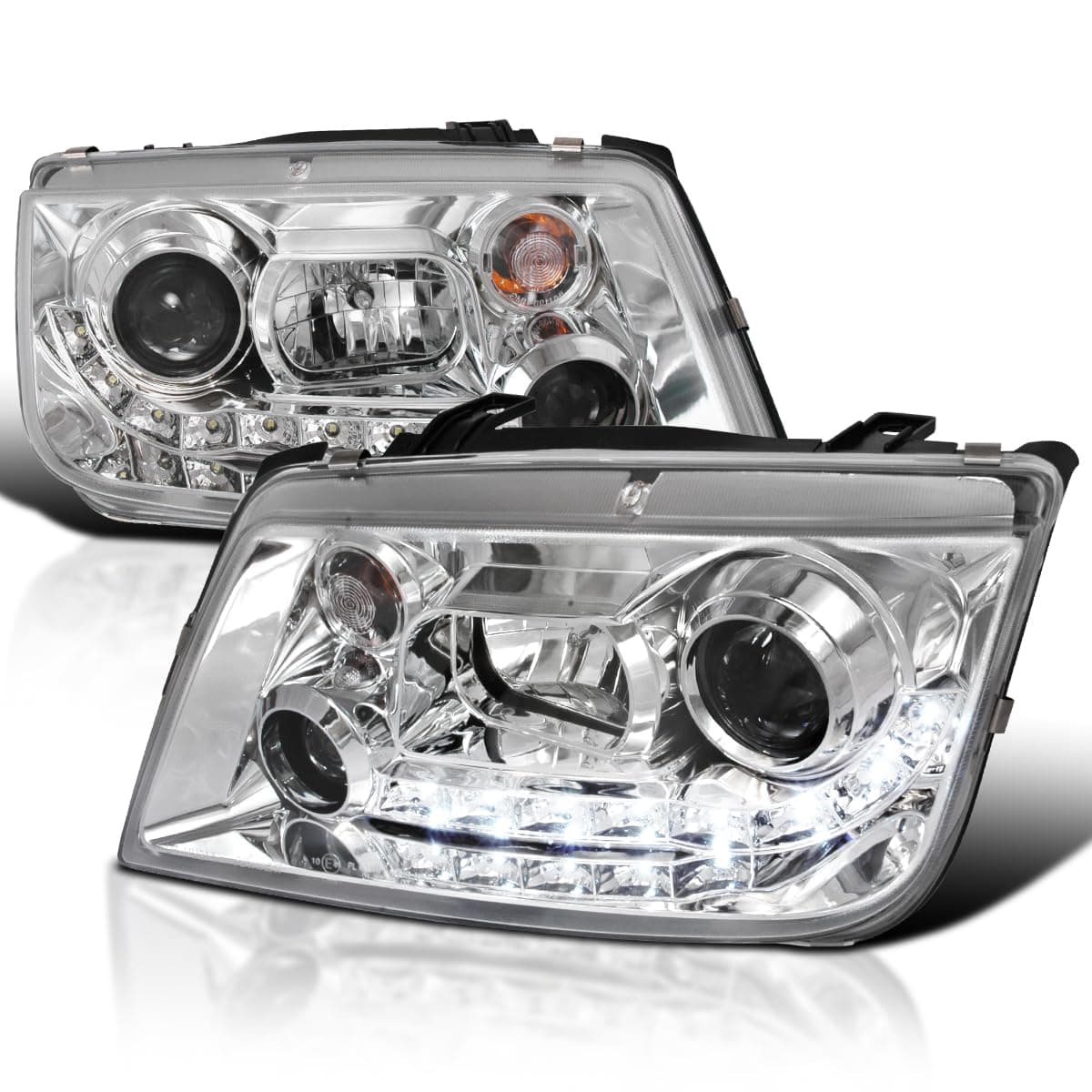 Spec-D Tuning LHP-JET99-8-TM Chrome Projector Headlight (R8 Style Halo Led)