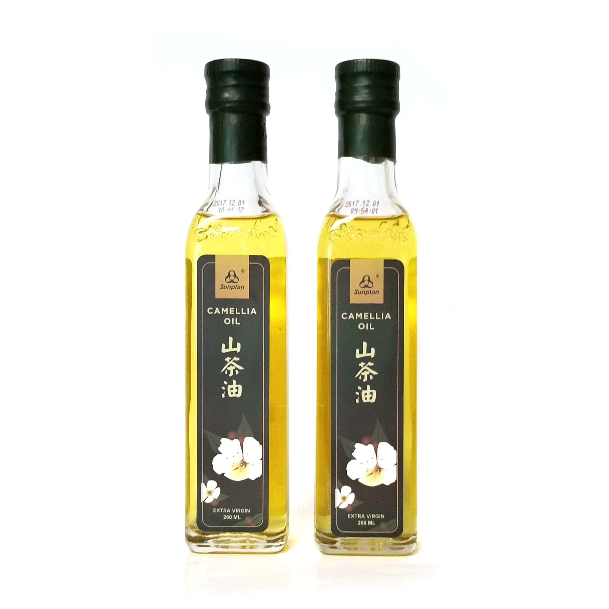 Sunplan Camellia Tea Seed Oil All Natural Extra Virgin Cold Pressed Cooking Oil 2 Bottles (260ml) Value Pack