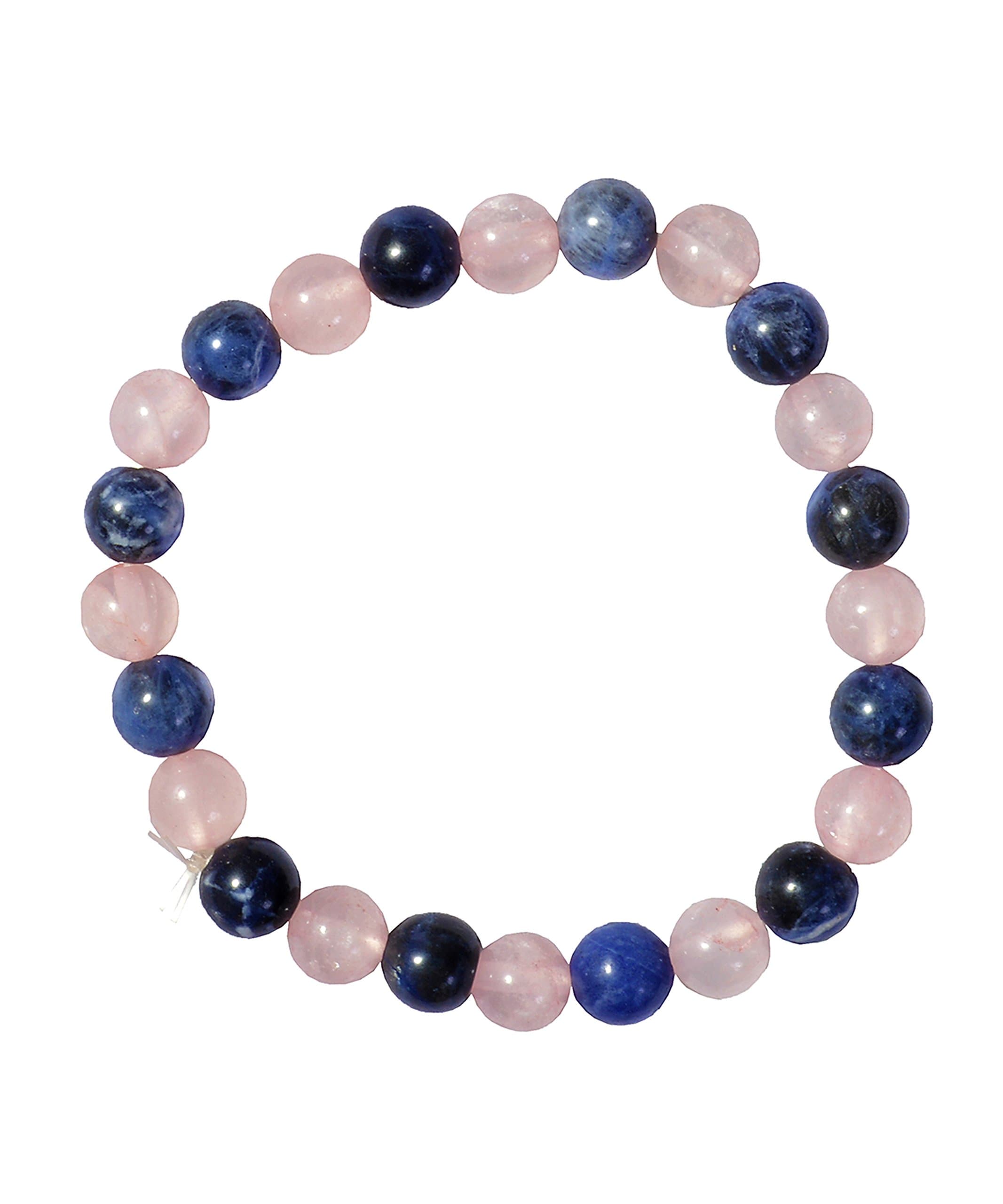 Divine Crystals Sodalite and Rose Quartz A Bracelet for Harmony Understanding and Peace - Crytal Healing Reiki Feng Shui