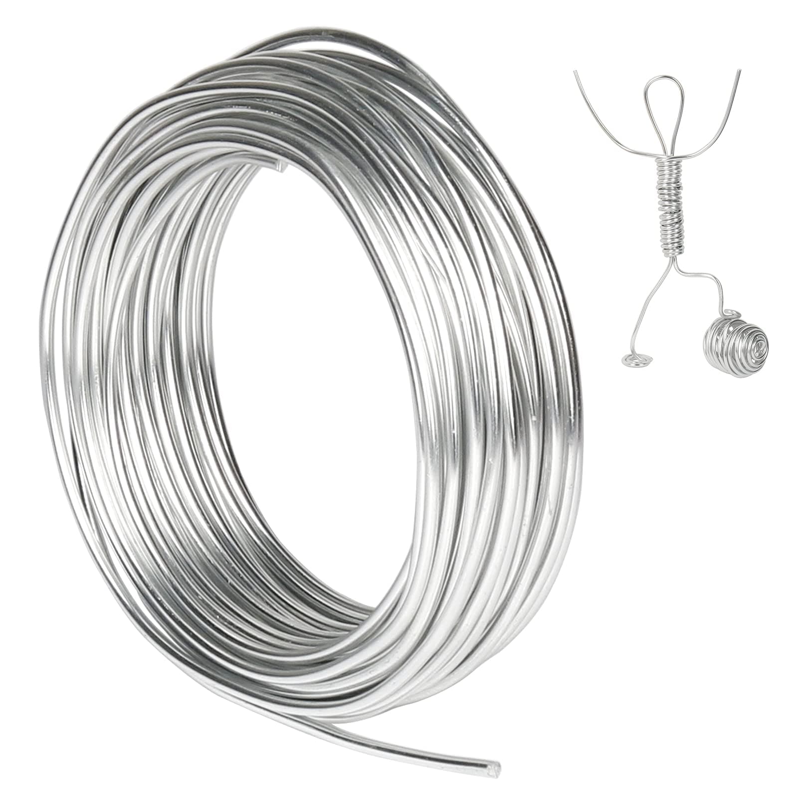 Aluminum Craft Wire 9 Gauge, 3mm Thick 50 Feet Bendable Sculpting Metal Wire for Bike Modelling Skeleton Craft Floral Making, Jewelry Making, Weaving and Wrapping