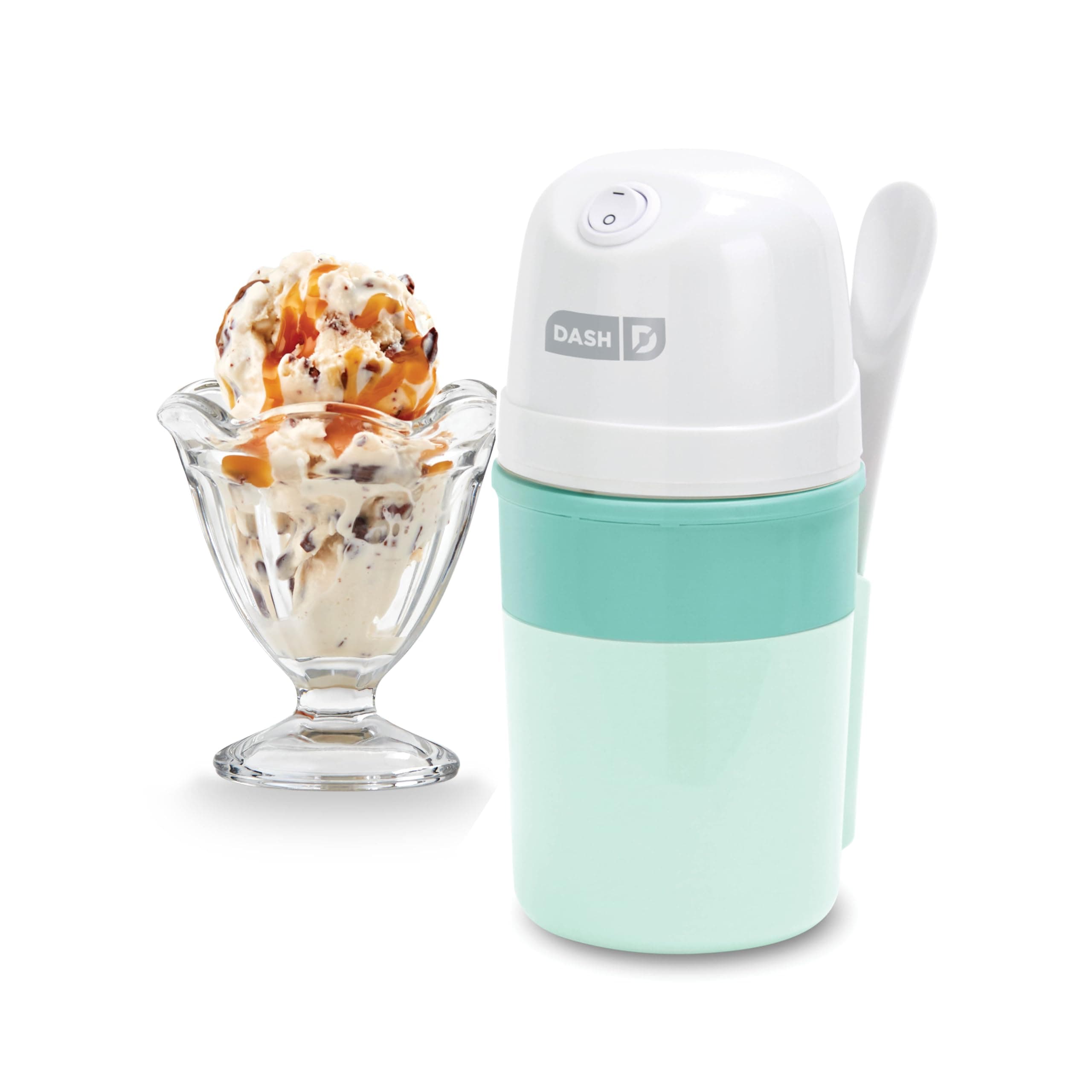 My Pint Ice Cream Maker Machine (Aqua): Multi-Purpose Soft Serve Ice Cream Machine for Homemade Gelato, Sorbet, Frozen Yogurt, Includes Mixing Spoon, Easy to Clean and Store