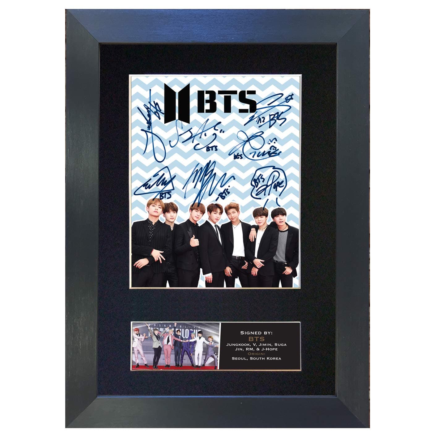 BTS #1 Boy Band Signed Reproduction Autograph Mounted Photo Quality Print A4#759
