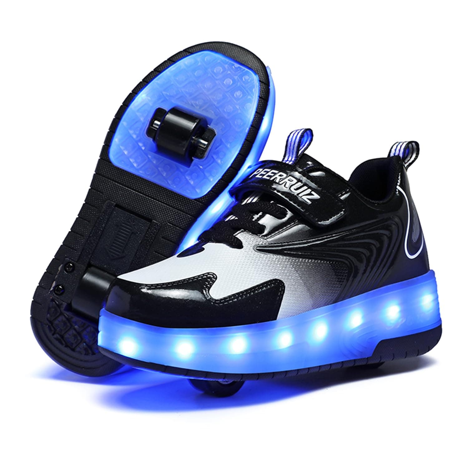 Unisex Roller Shoes Kids Sparkling Wheels Shoes Girls Light up Roller Skates Sneakers Boys Rechargeable Flashing Sneakers for Gift