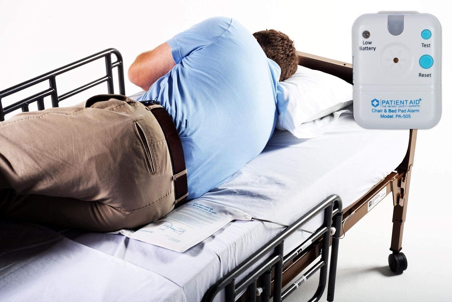 Bed Alarm :: Fall Prevention System with Patient Monitor & Bed Pad, 1 Year Warranty :: Includes 9V Battery, 3 Mounting Options, Screws & Full Instructions by Patient Aid
