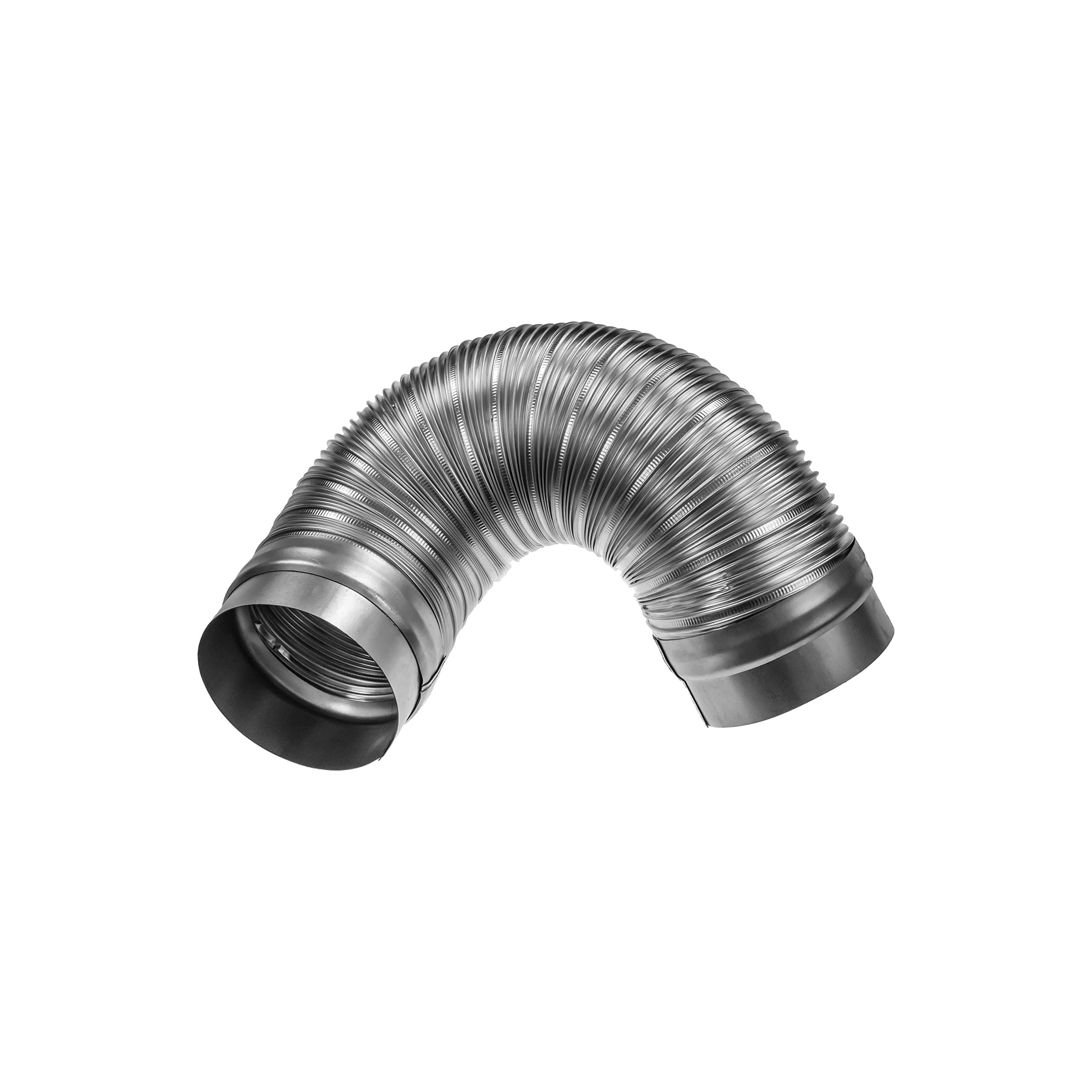 4" Inch Flexible Duct - 0.82 to 1.64 ft Length - Corrugated Aluminum Ducting Connector - Galvanized Steel End Sleeves - Washer and Dryer Exhaust Duct - Dust Collection Hose - Dryer Duct