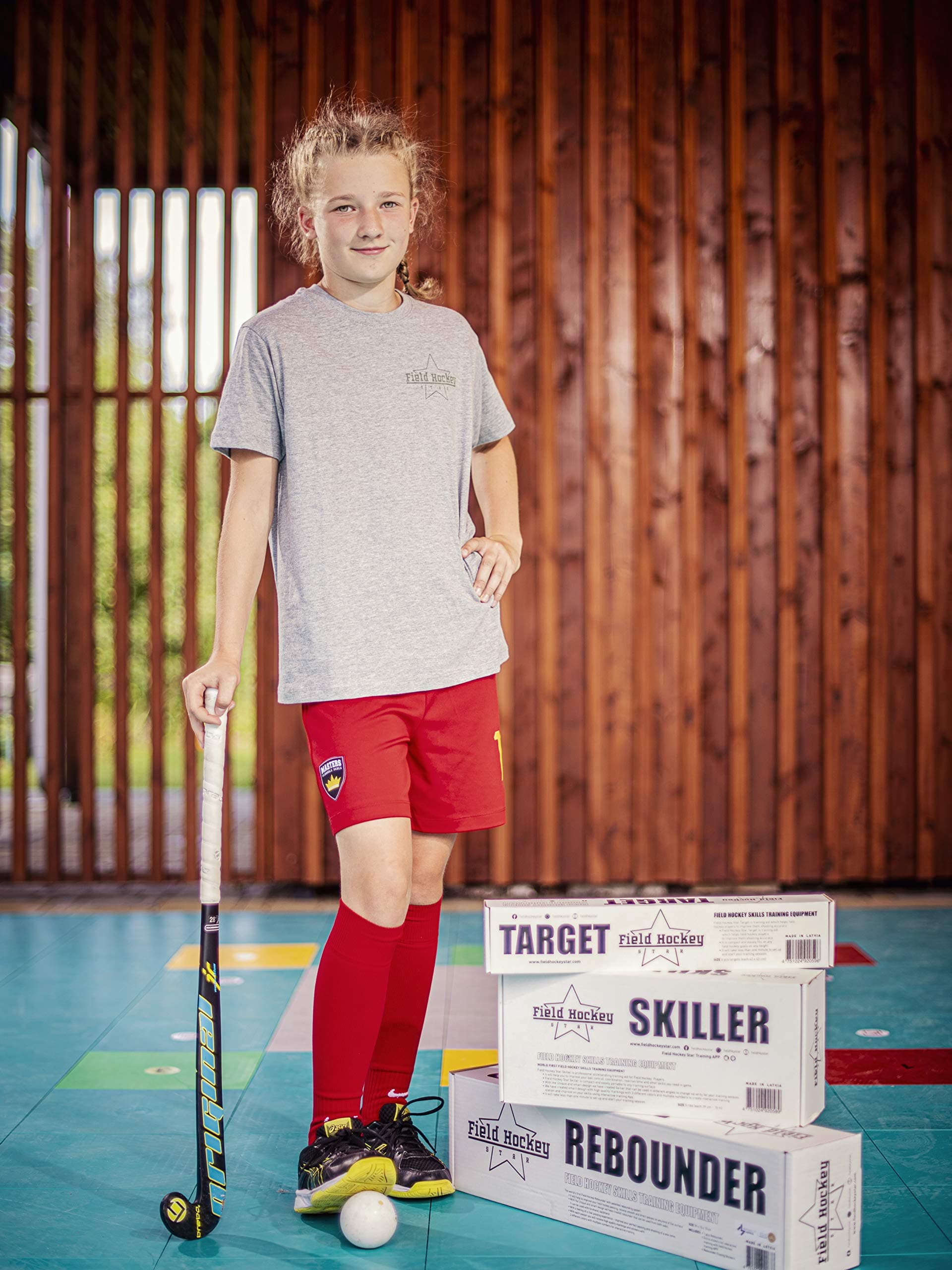 Field Hockey Star Skiller - Field hockey stickhandling training aid for practice coordination, reaction time, ball control, improve skills, compact and portable