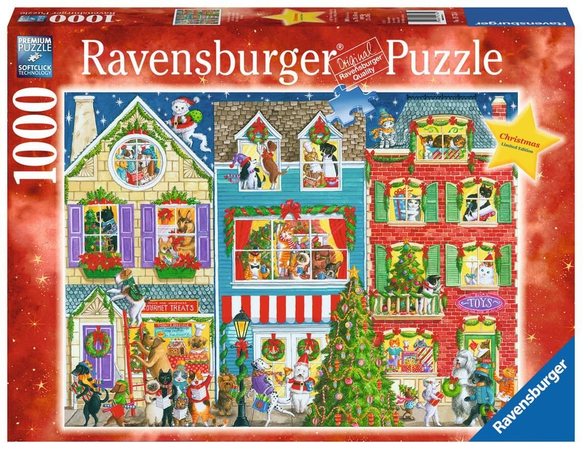 Ravensburger Christmas On Pet Street 1000 Piece Jigsaw Puzzle for Adults – Every Piece is Unique, Softclick Technology Means Pieces Fit Together Perfectly