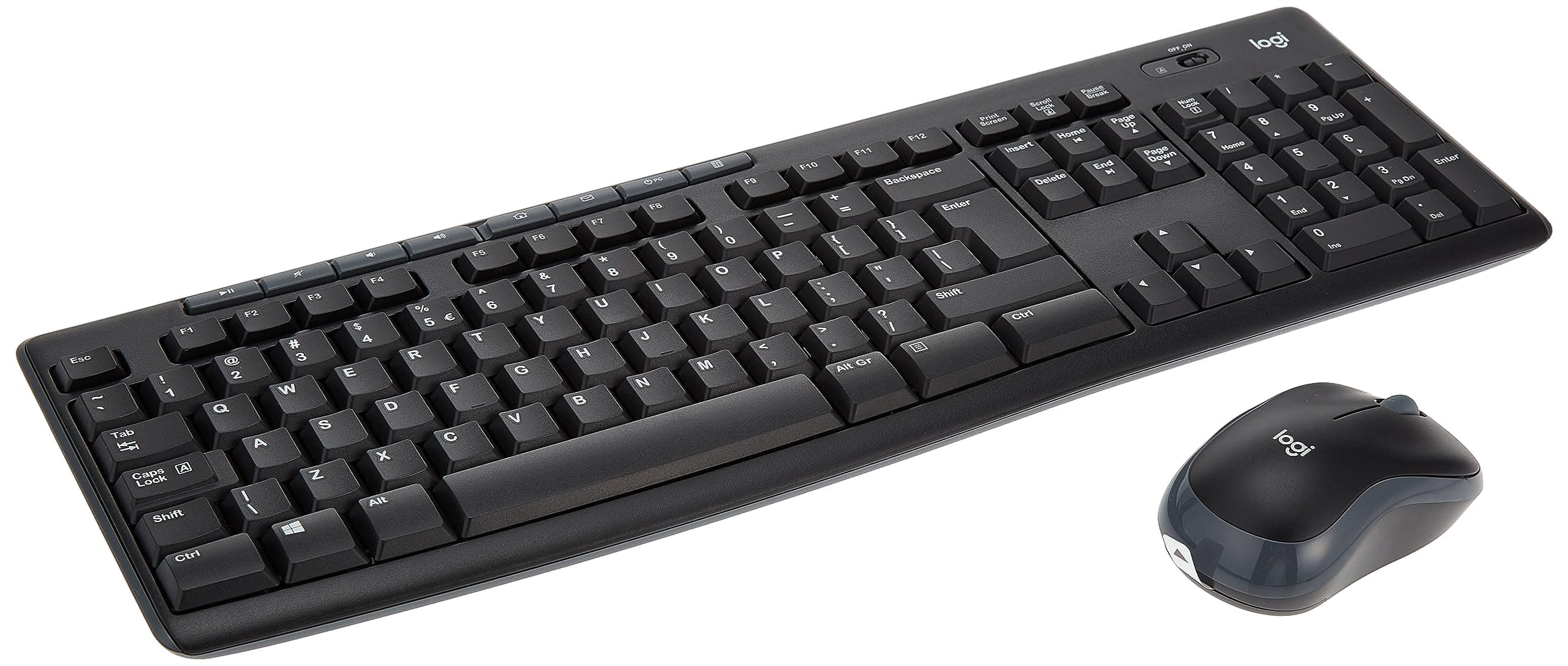 Logitech MK270 Wireless Keyboard and Mouse Combo for Windows, 2.4 GHz Wireless, Compact Mouse, 8 Multimedia and Shortcut Keys, 2-Year Battery Life, for PC, Laptop, QWERTY UK English Layout - Black