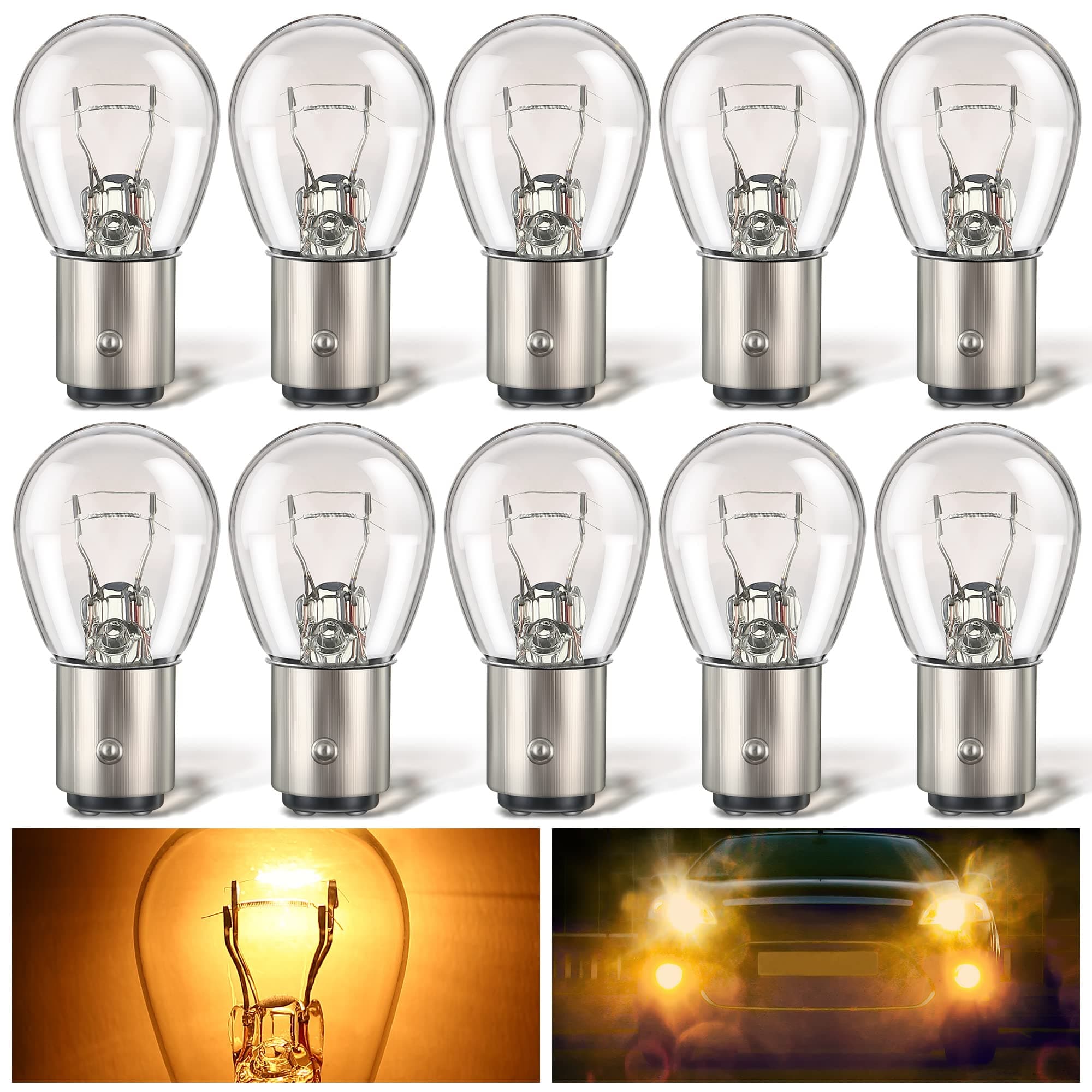 10 Pack 1157 Bulb, 2057 2357 7528 BAY15D, Brake Light Bulbs, Turn Signal Bulb Replacement for Marker Tail Running Parking Backup Lights, Compatible with 2357 1016 1034 1076