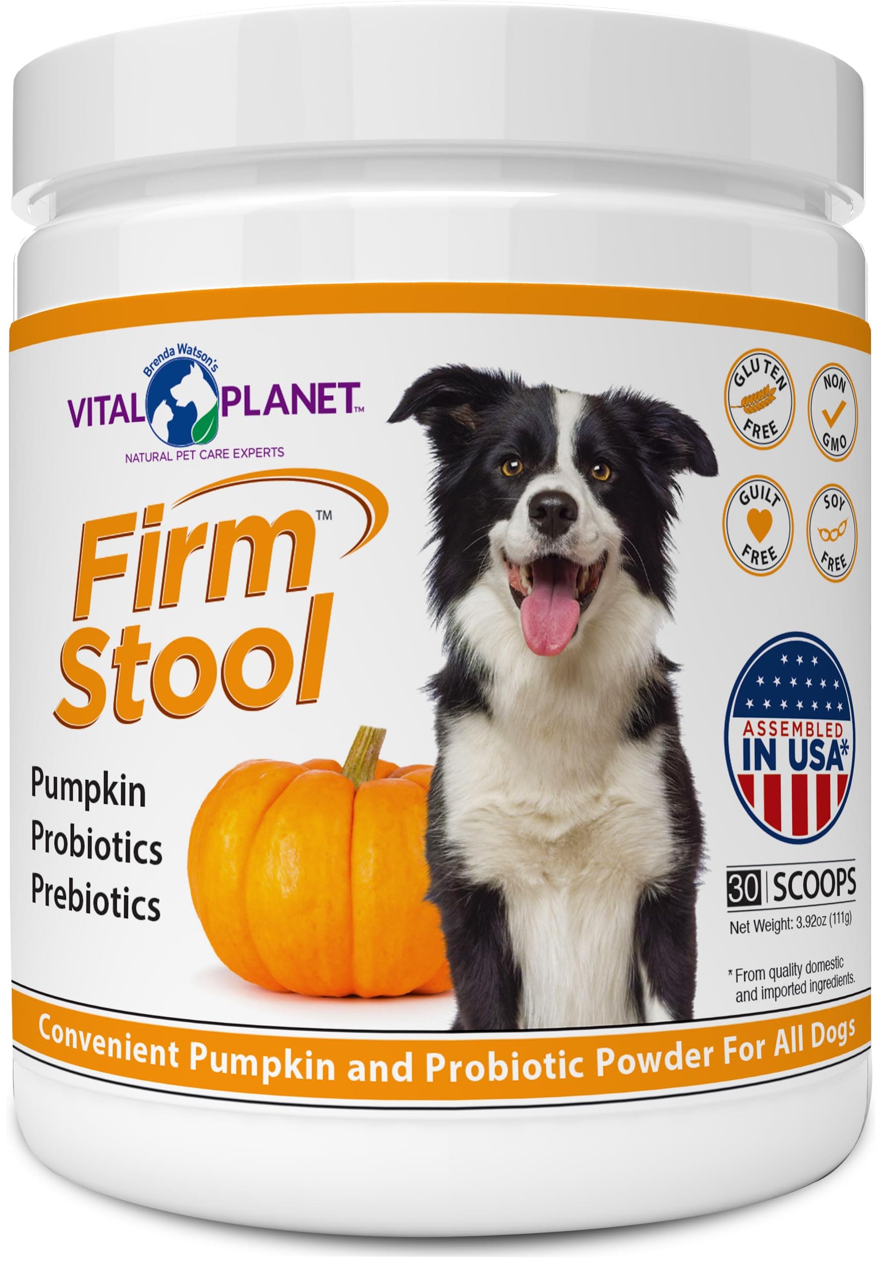 Vital Planet - Firm Stool Powder For Dogs Pumpkin 3.92 Oz. 181976