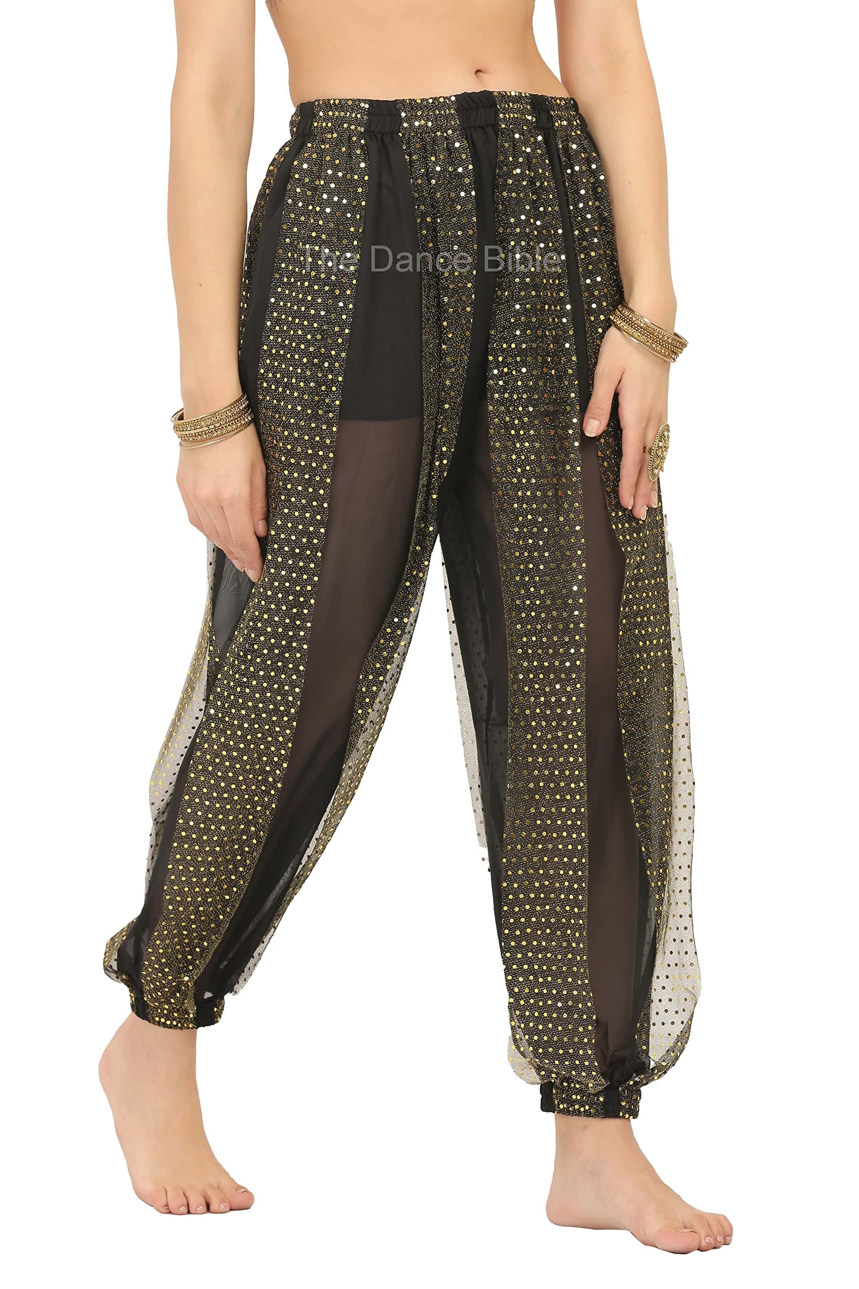 The Dance BibleSequin Belly Dance Harem Pants for Girls and Women | Belly Dancing, Latin Dance, Fancy Dress Costume, Stage Performance Wear