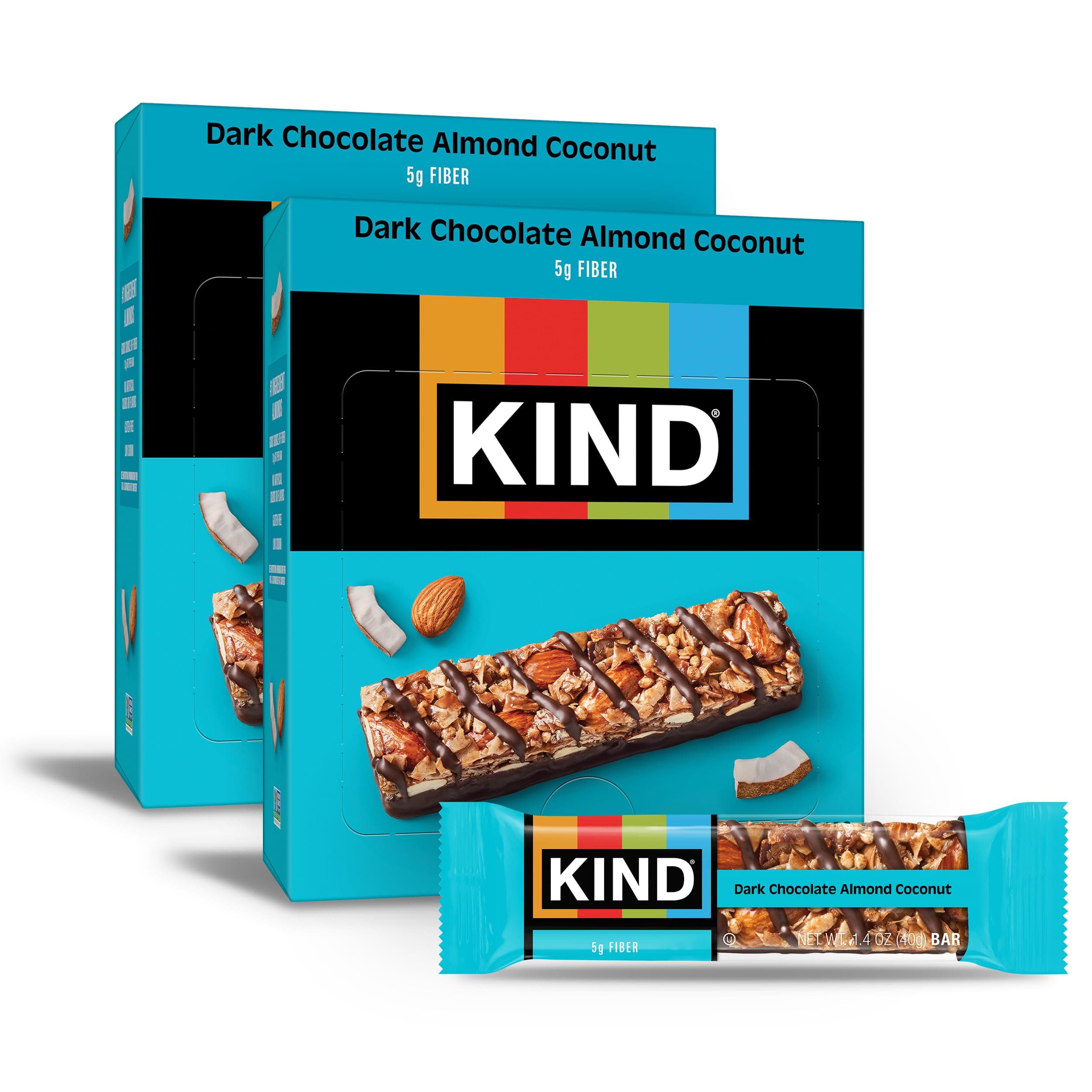 Nut Bars, Dark Chocolate Almond Coconut, Healthy Snack Bars, Gluten Free, 3g Protein, 24 Count