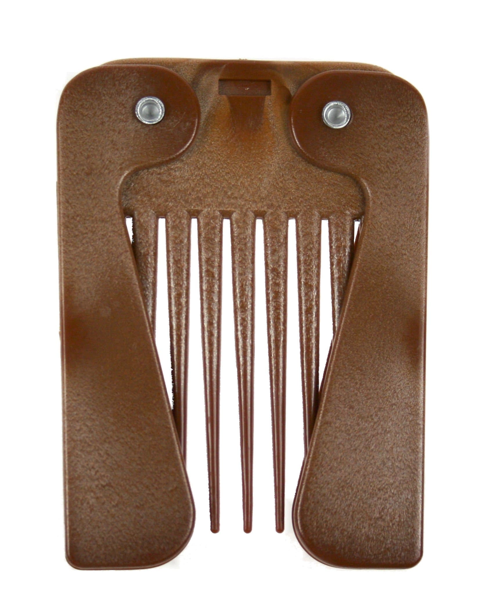 Wooden Effect Comby Afro Comb with Folding Handle