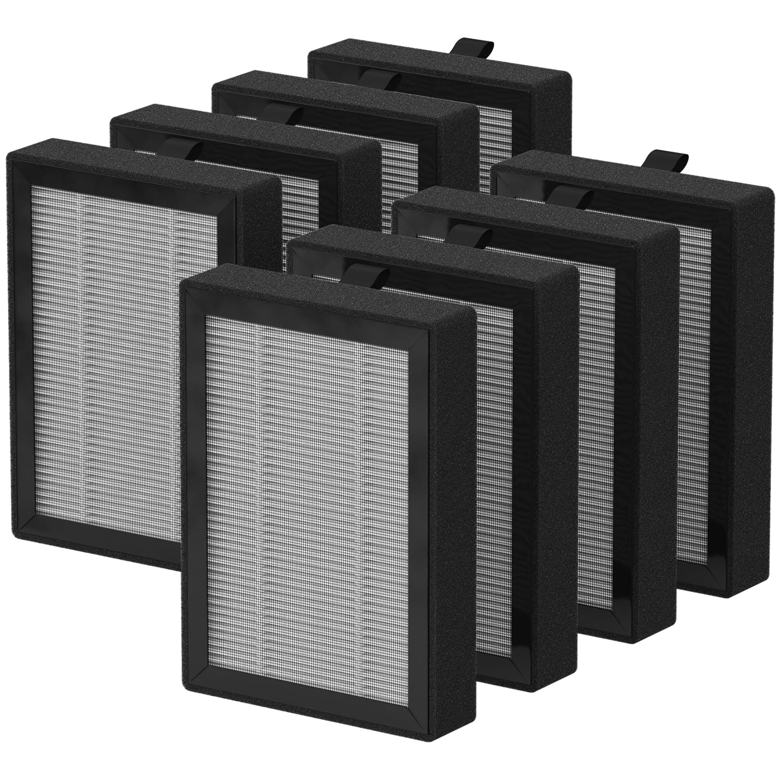 LV-H128 Replacement Filter for LEVOIT LV-H128, PUURVSAS (HM669A), ROVACS (RV60) Air Cleaner Purifier, LV-H128-RF, 8 Pack