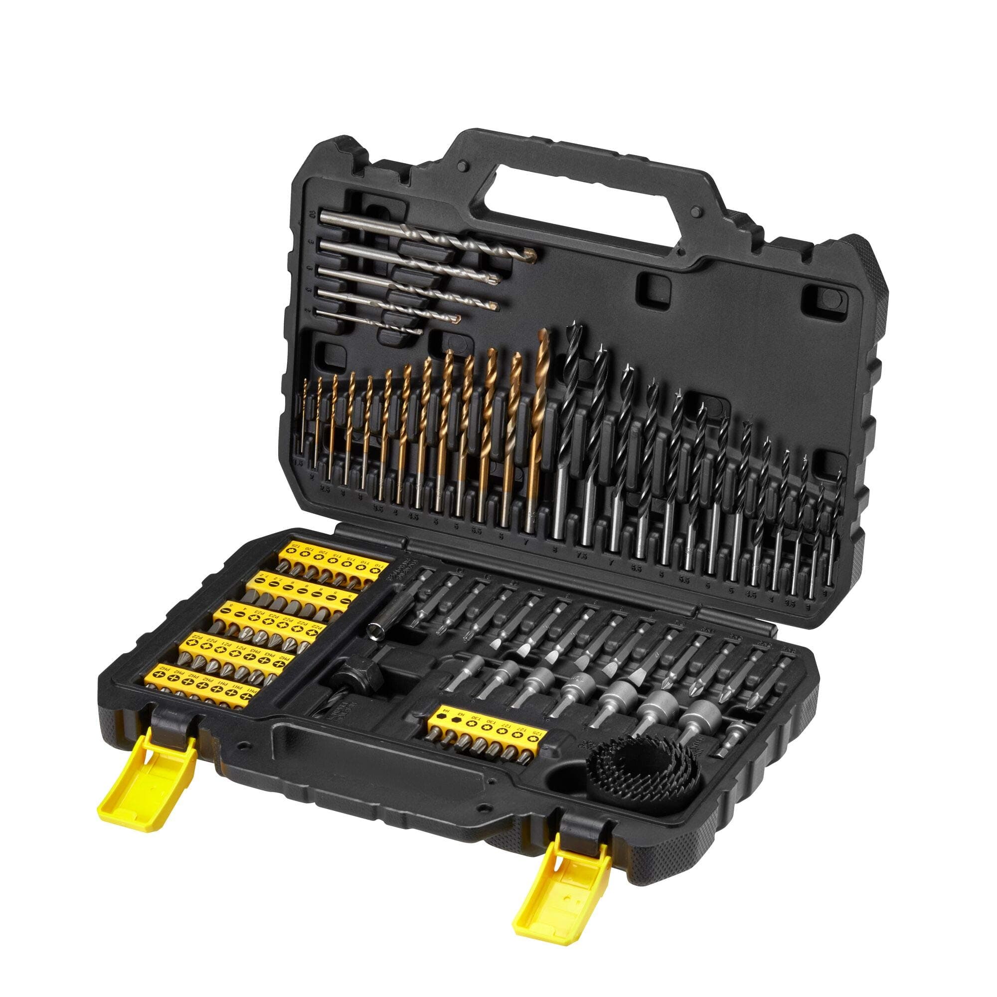 STANLEY 100-Piece Ultimate Drilling & Screwdriving Bit Set – Versatile Accessories for Every Project, Black/Yellow – STA88548-XJ