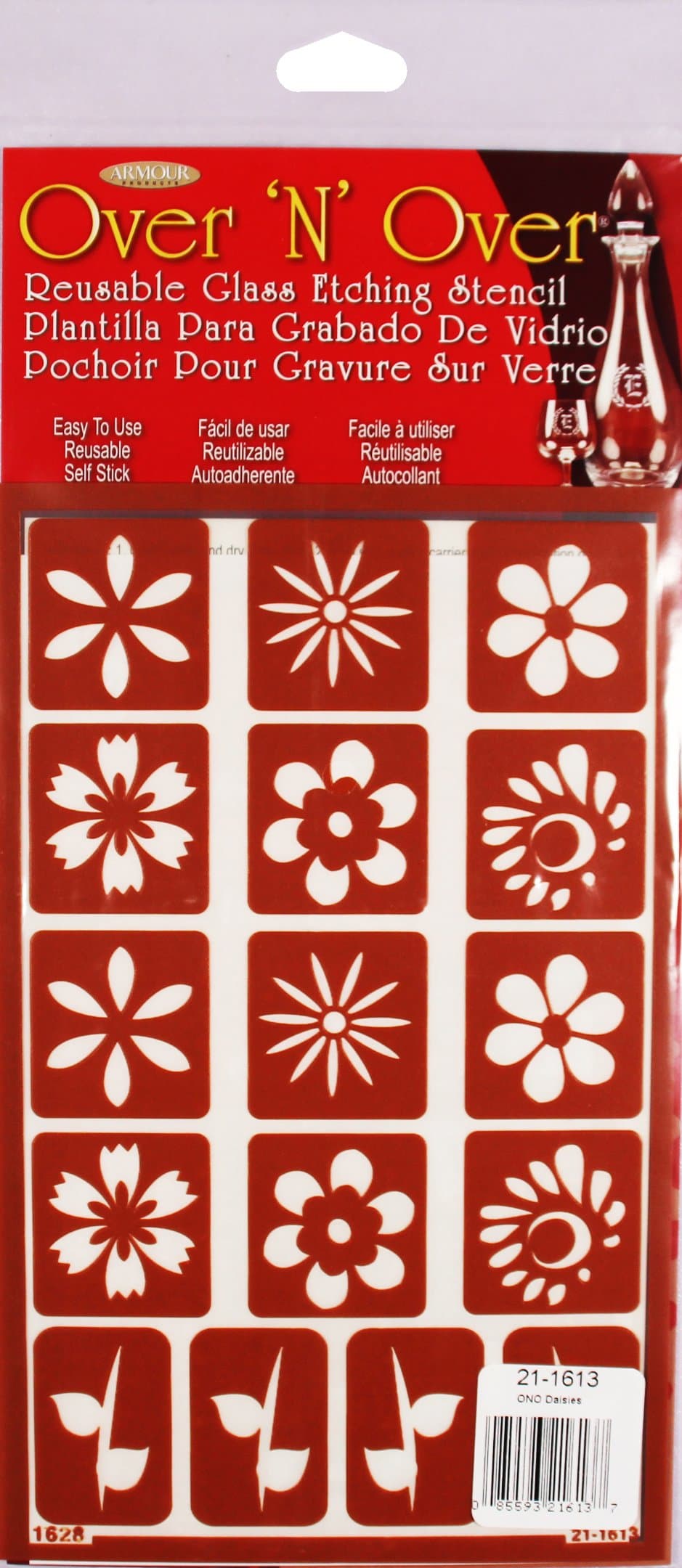 ARMOUR ETCHOver N Over Stencil, Daisies, 5 x 8" sheet