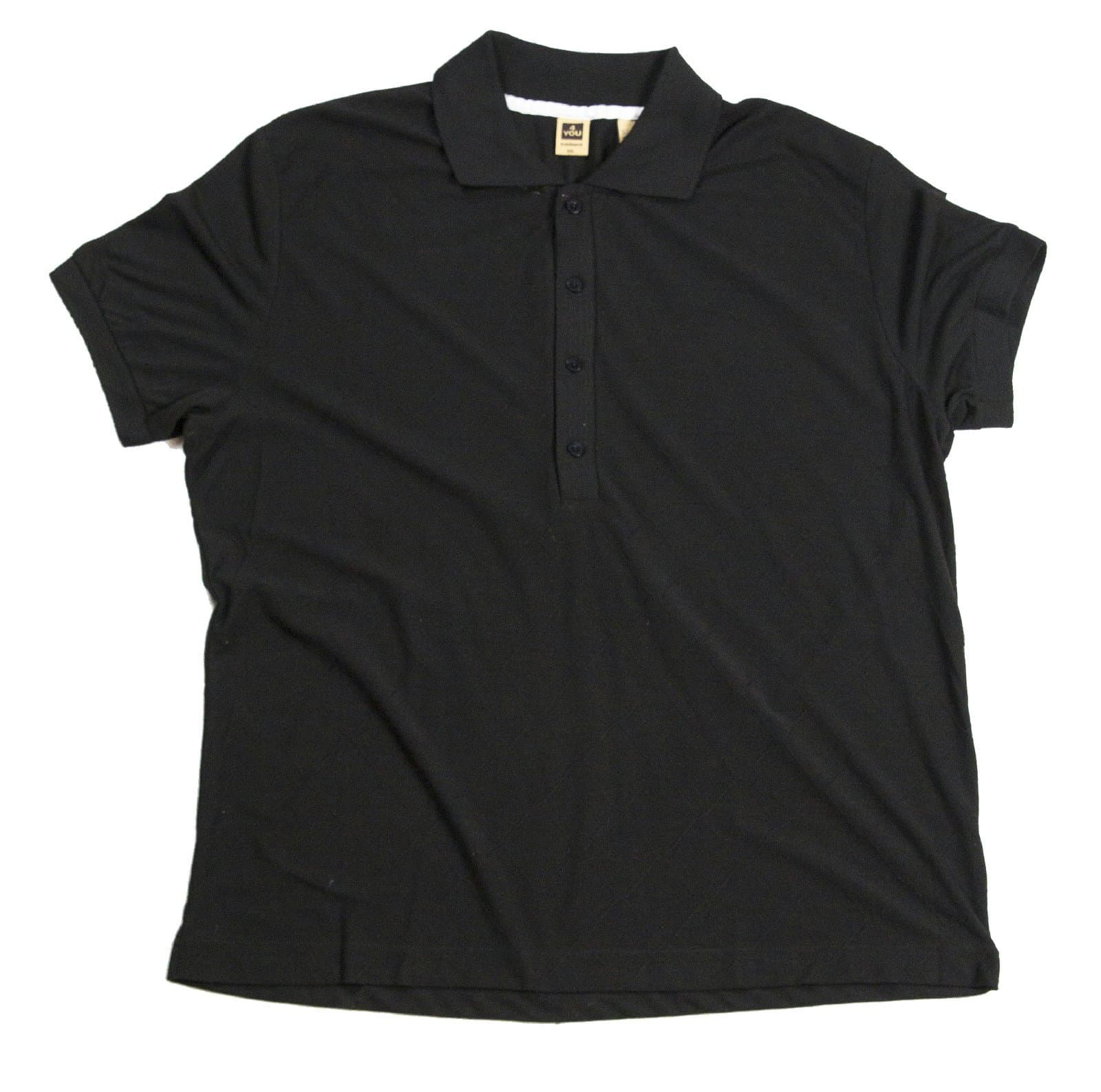 4You Men's Short Sleeve Diamond Jacquard Jersey Knit Polo T-Shirt, Black, XX-Large