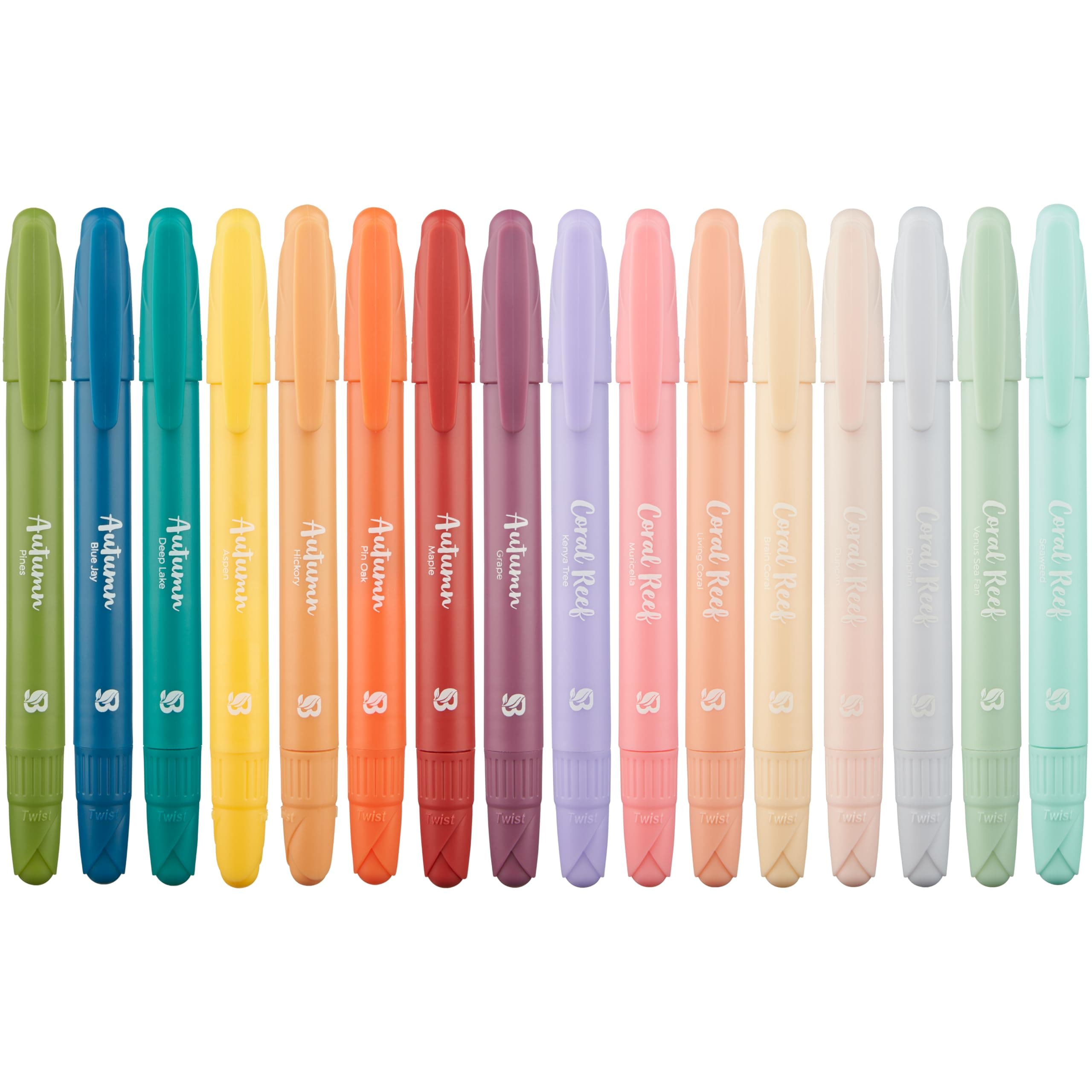 BLIEVE - Bible Highlighters No Bleed, Cute Bible Journaling School Supplies, 16 Pack Assorted Colors, Study Gel Highlighters Set And Bible Accessories (Autumn + Coral)