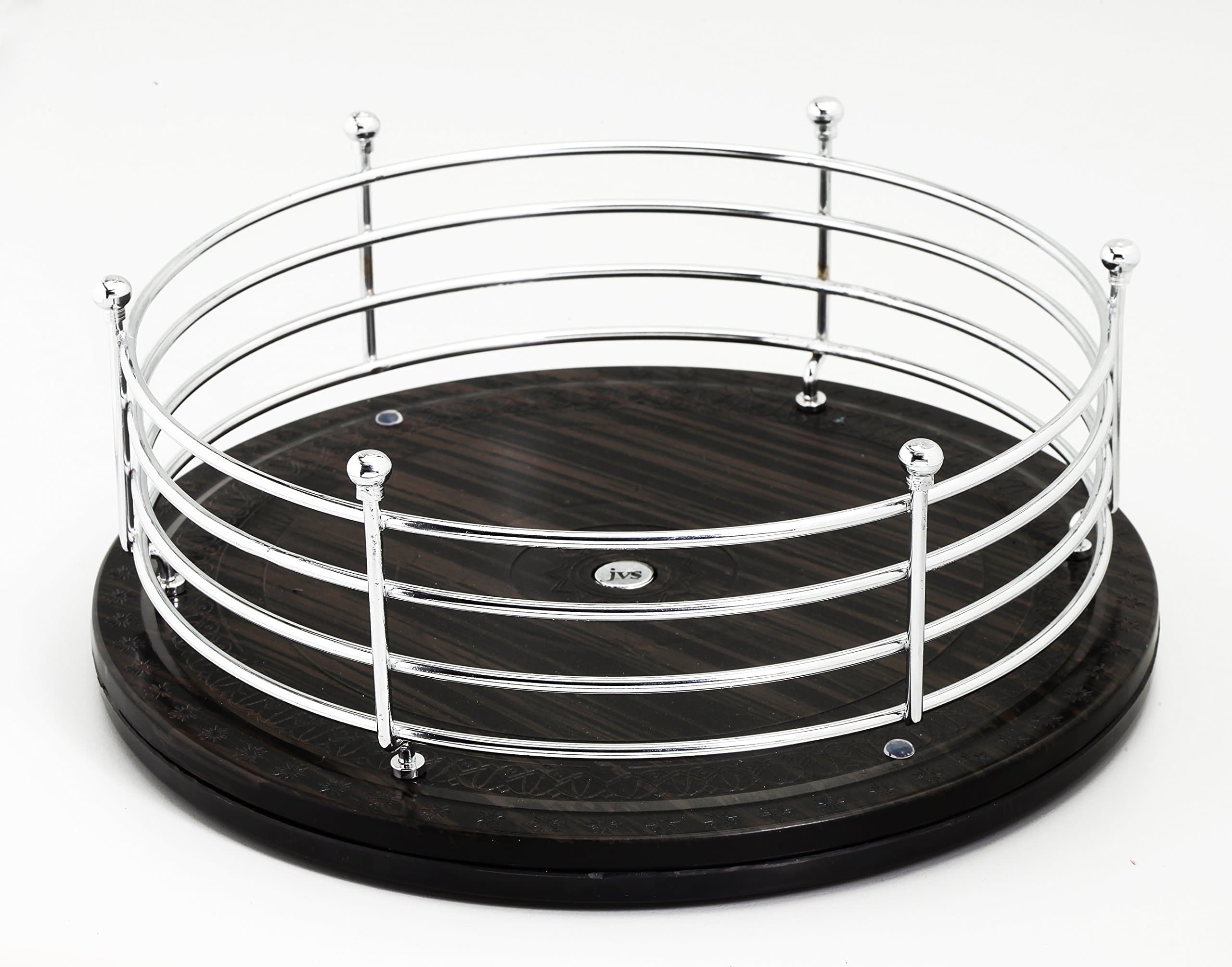 Sri Shubham Jvs Twist N Pick Base with Chrome Frame (Black, 10.5 Inch)