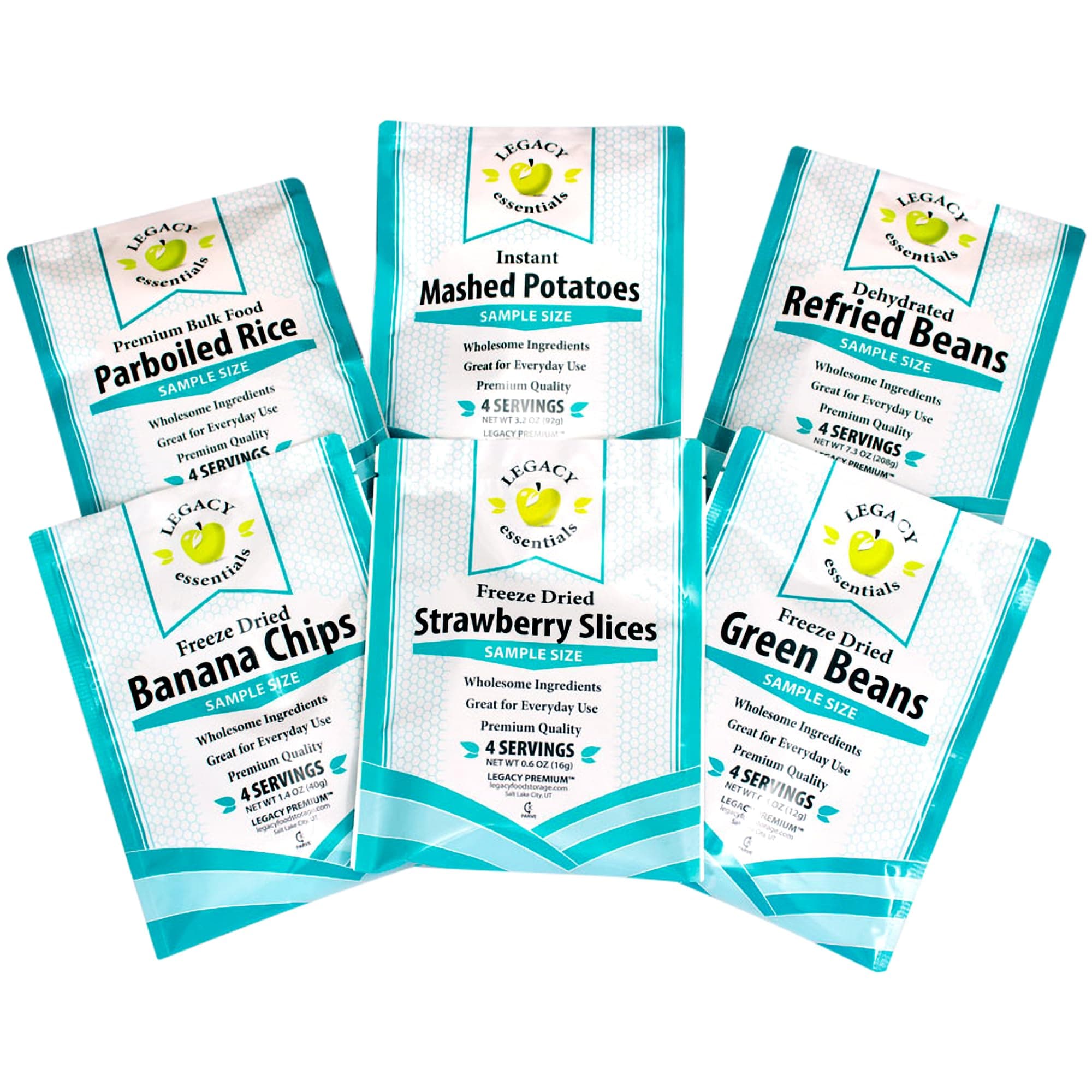 Legacy Food Storage Side Dishes, Emergency Food Supply, 6 Sides, 24 Servings, Up to 25 Year Shelf Life, Freeze Dried Survival Meals for MRE Camping, Hiking, Backpacking