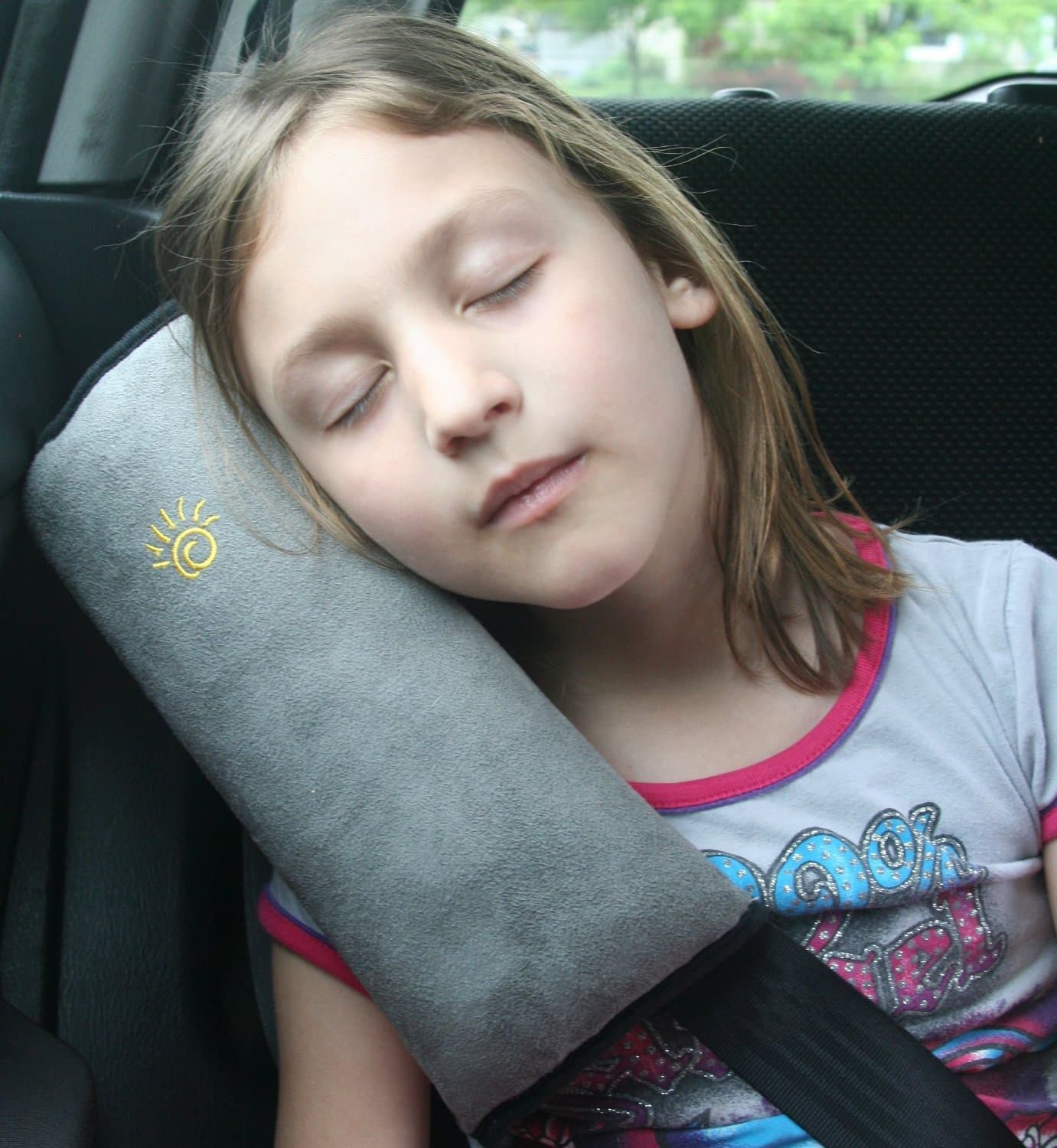 Seat Belt Pillow Gray One Hendrix Bundle for Kids, High Quality, Universal, Adjustable Seatbelt Protector, Car Safety Belt Cover, and Auto Shoulder Pad Cushion for Children and Adults (2 Pack)