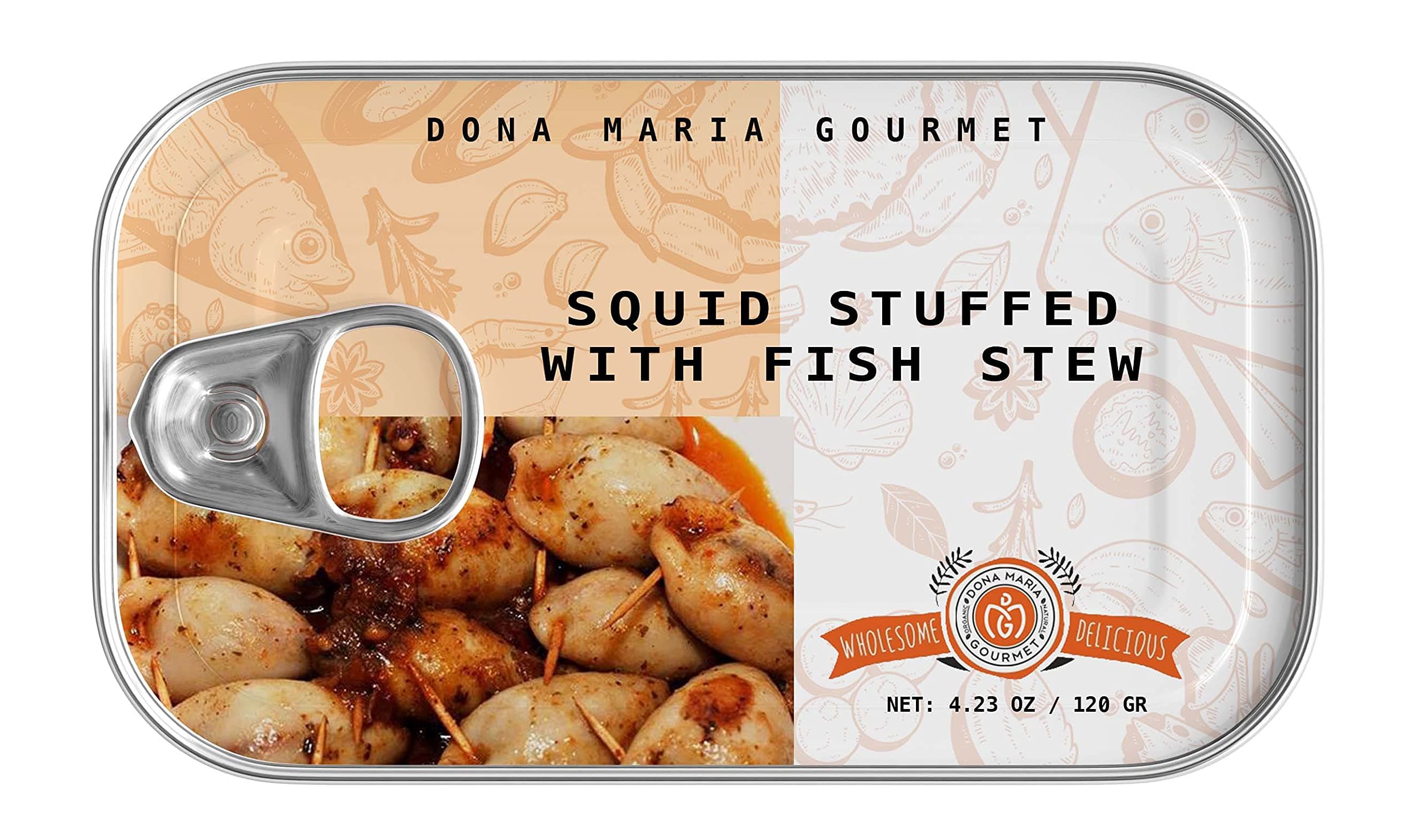 Squid stuffed with fish Stew