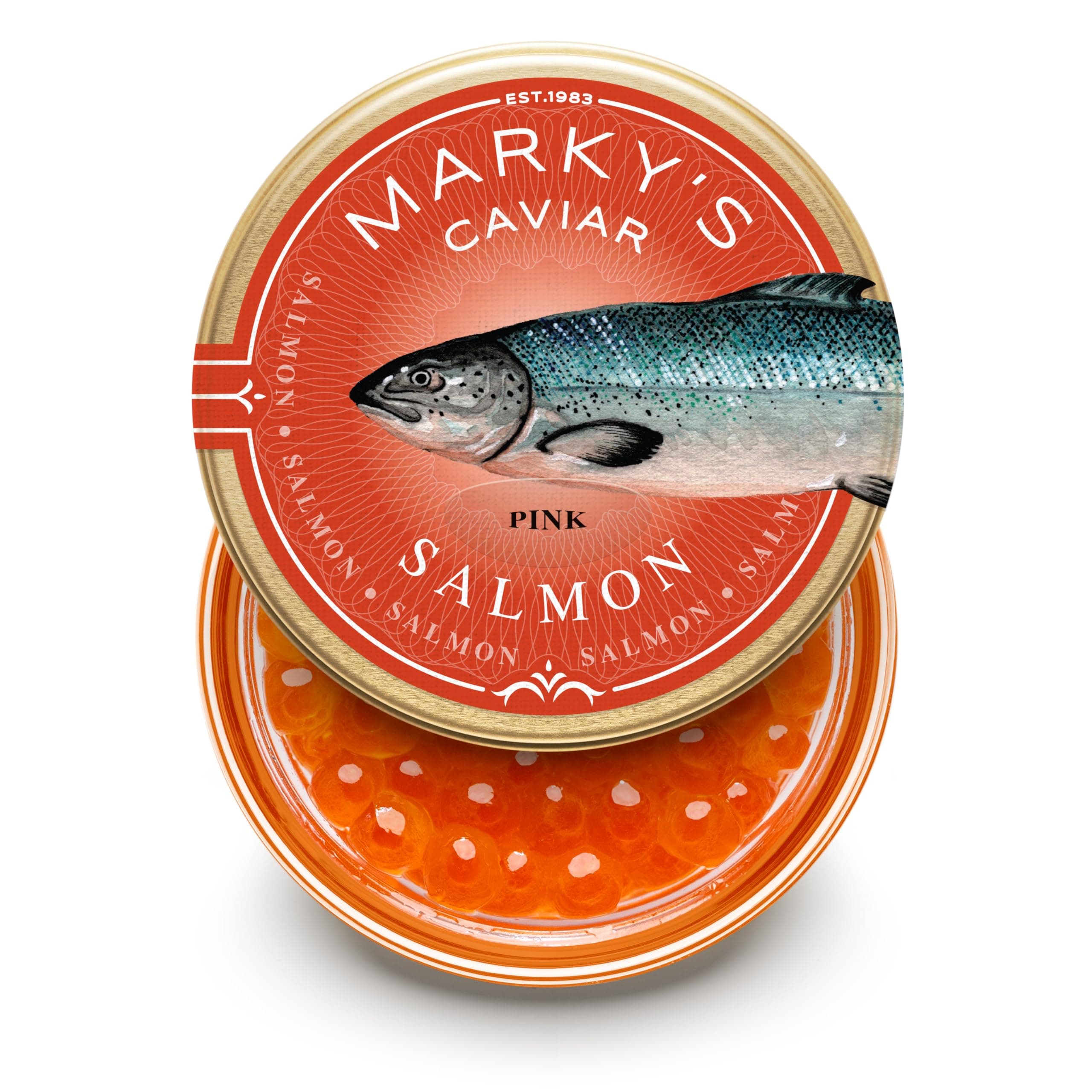 MARKY'S American Pink Salmon Roe Caviar Wild Caught – 1 oz / 28 g - GUARANTEED OVERNIGHT