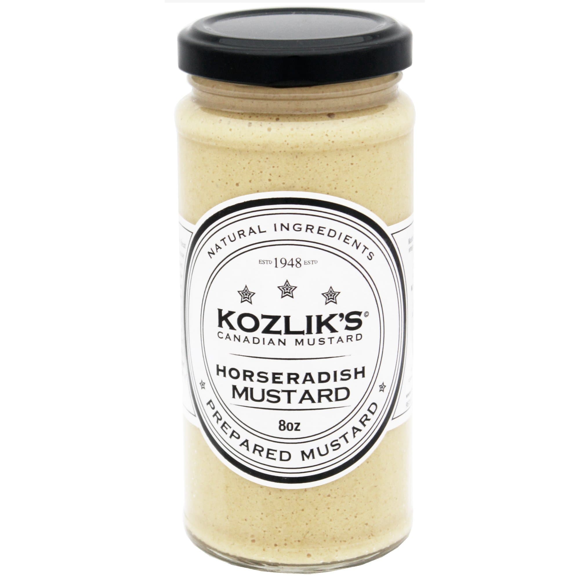 Kozliks Horseradish Hot Spicy Brown Yellow Dijon Natural Gluten Free Non-GMO Mustard, 8.5oz Jar (Pack of 3 Jars)