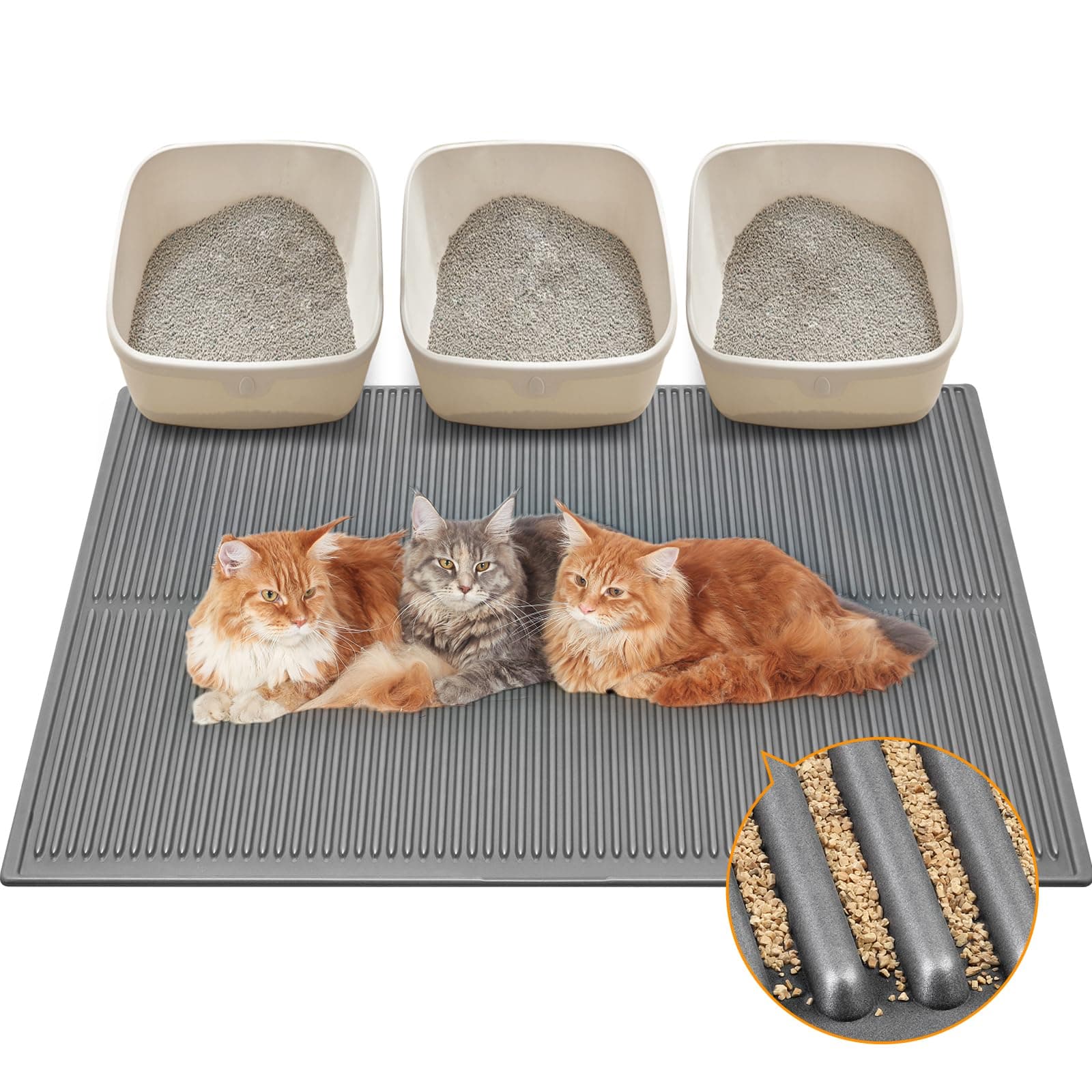 Extra Large Litter Mat: Waterproof Cat Litter Mat - Under Litter Box Trapping Mat for Floor - Kitty Litter Catcher Mat