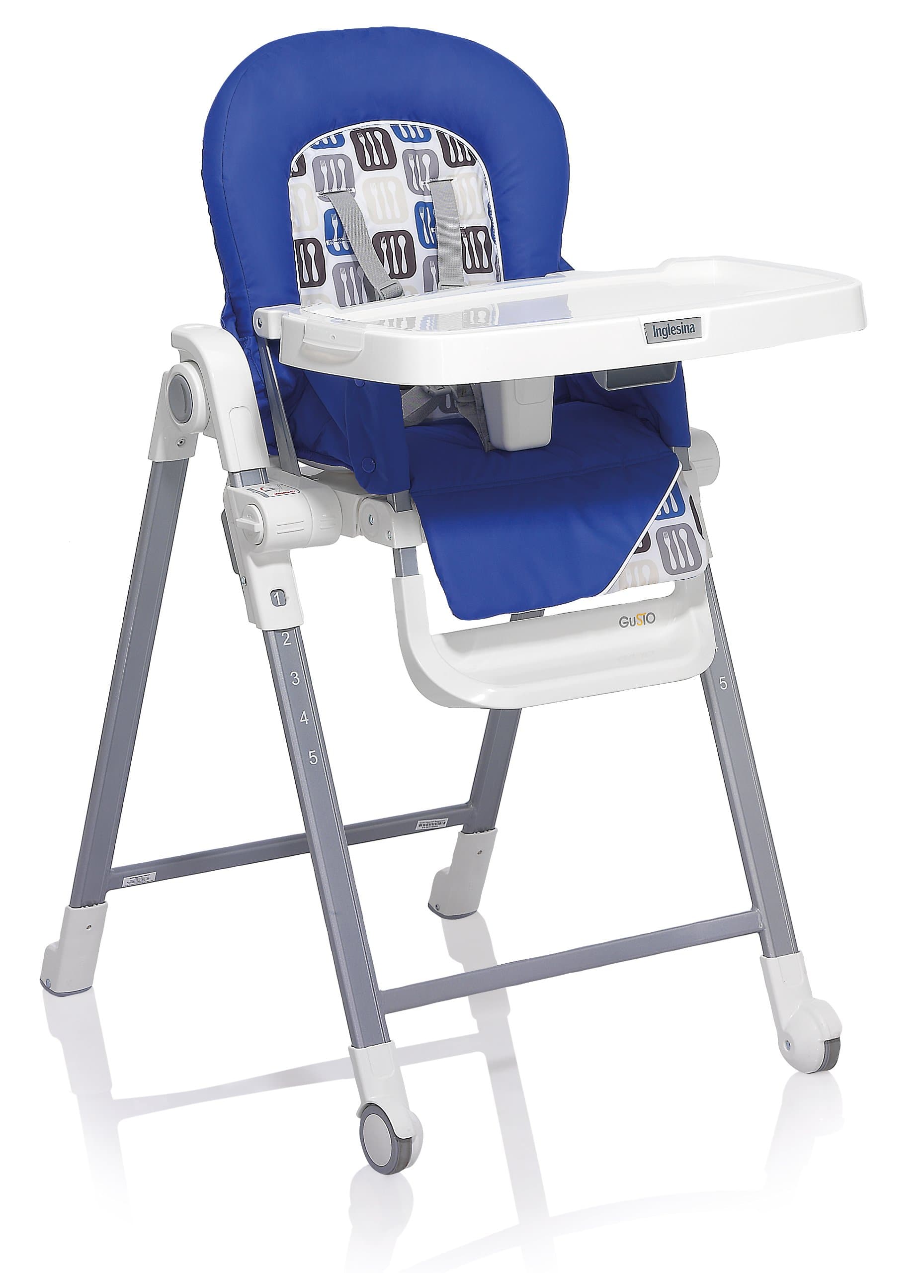 Inglesina Highchair Gusto for Baby White and Turquoise