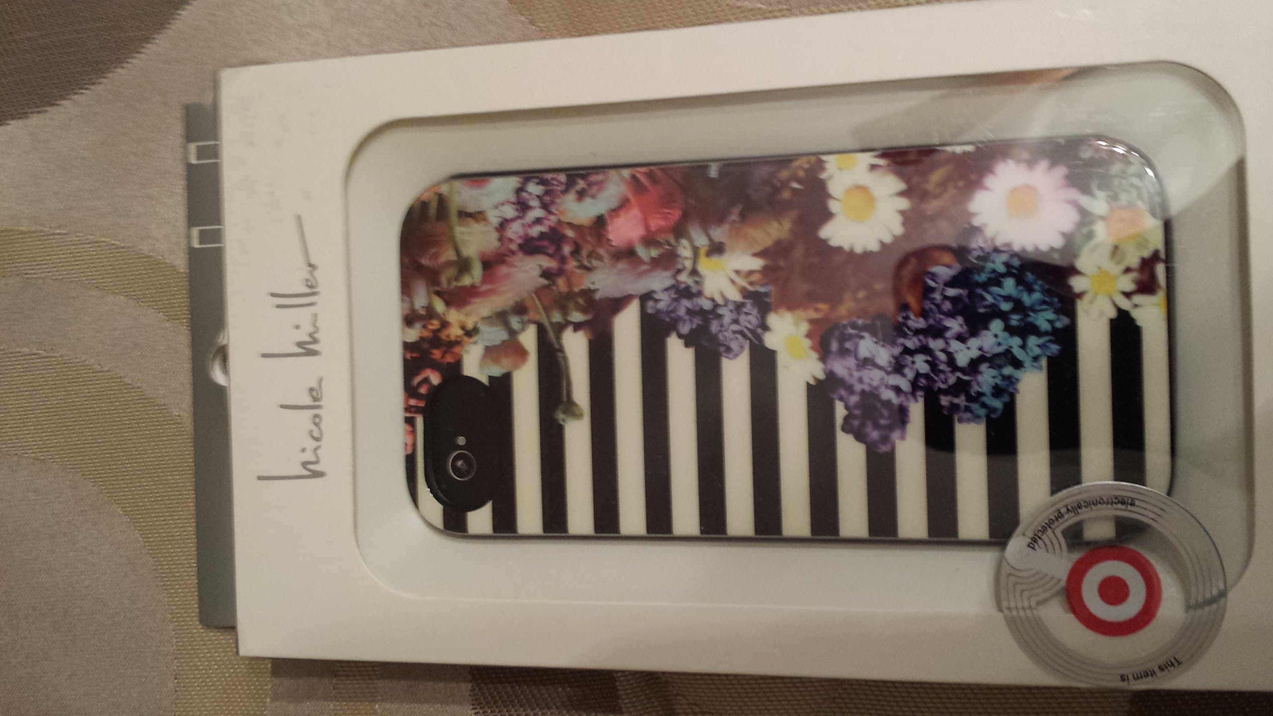 Nicole Miller 2 Piece Flower Stripe Cell Phone Case for iPhone 5 with Screen Protector - Multicolored (ICP5114-FS)