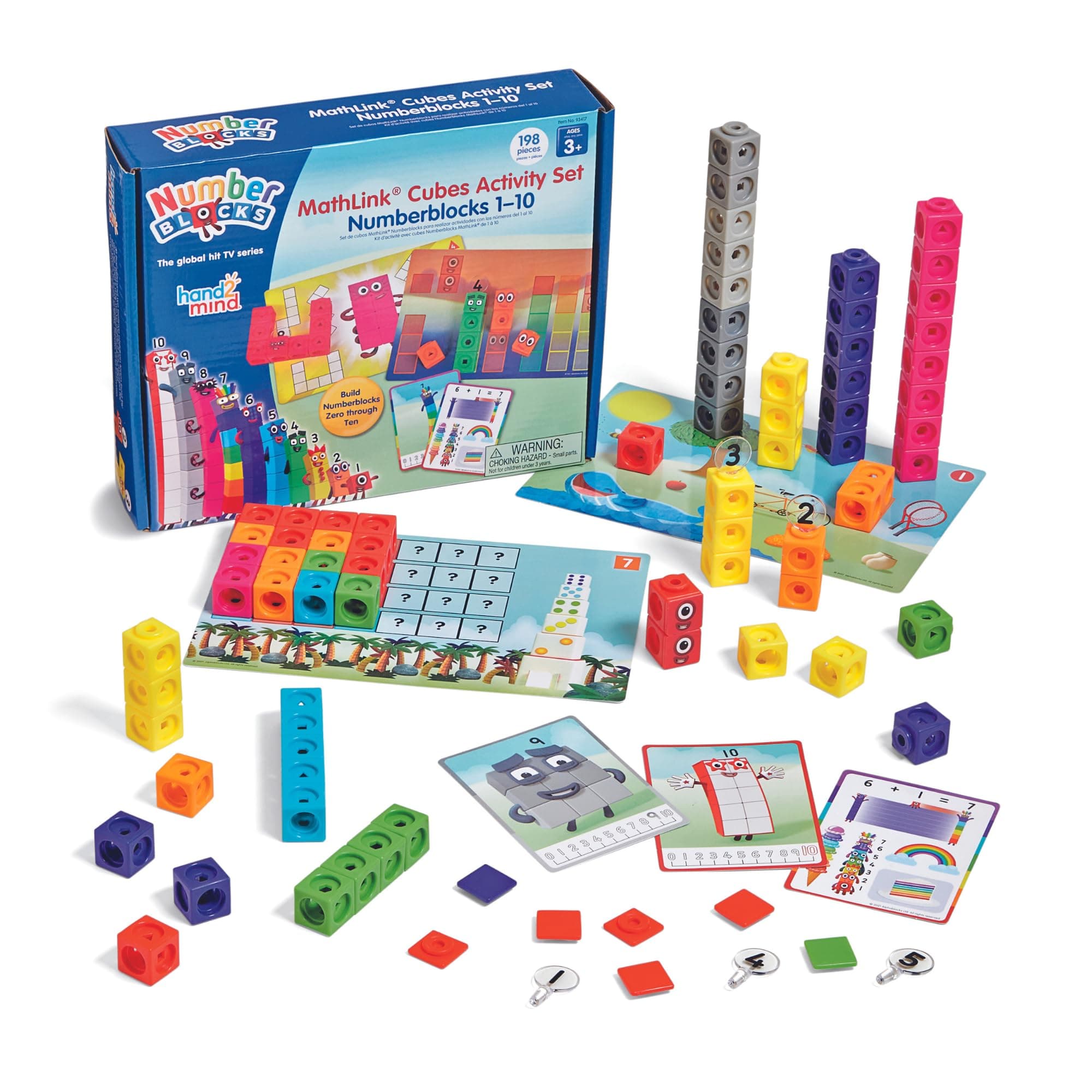 hand2mind (Cubes) - Numberblocks MathLink Cubes 1-10 Activity Set, 30 Numberblocks Activities Linked to TV Episodes, 100 NumberBlocks Cubes, Numberblocks Toys, Math Cubes, Stem Toys, Homeschool Sup...
