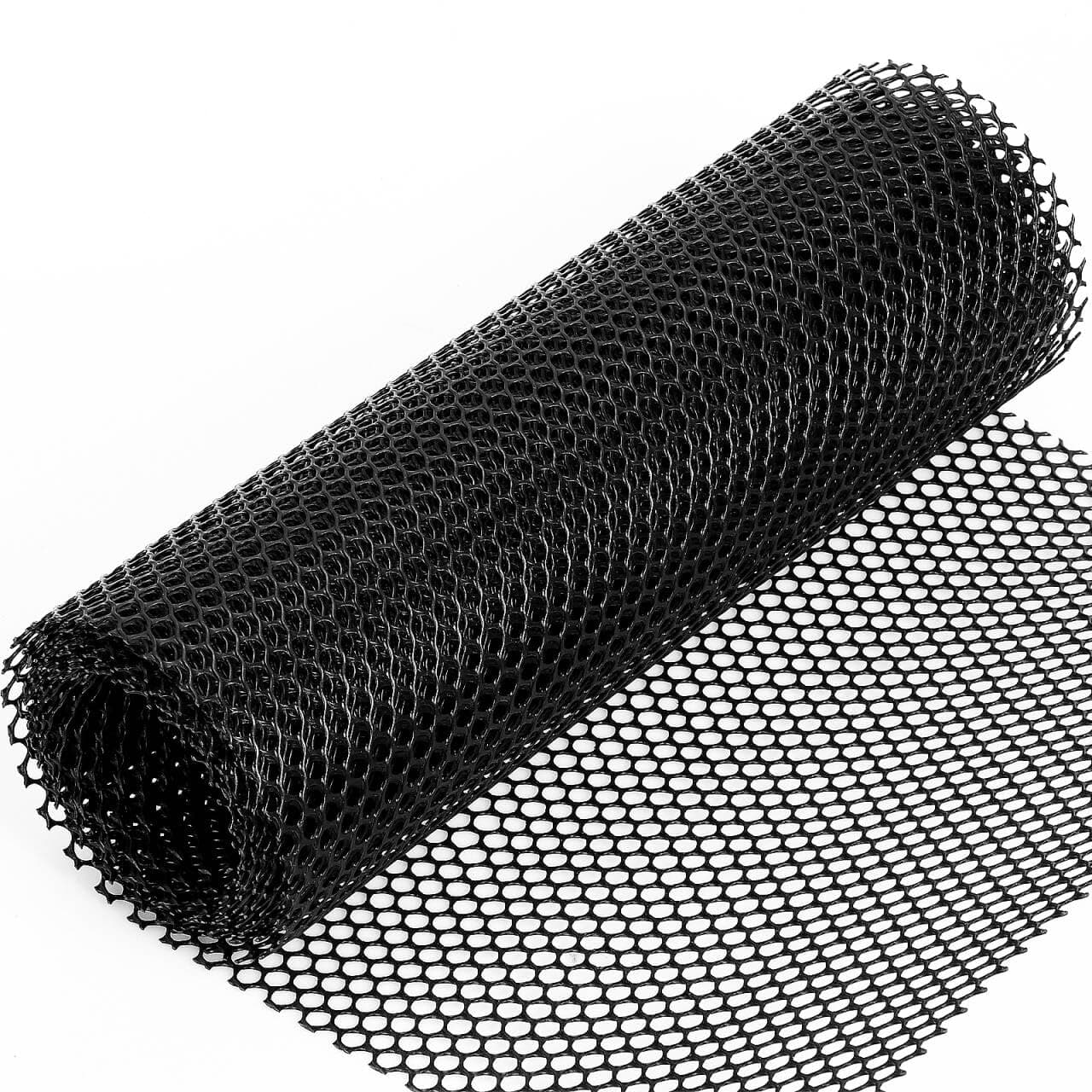 Plastic Wire Mesh Fencing Reusable Gardening Net Fence Sheet Chicken Wire Mesh Roll Poultry Breeding Netting Garden Balcony Protection Net Black with 25 Pcs Fixed Straps（0.3 x 3M)
