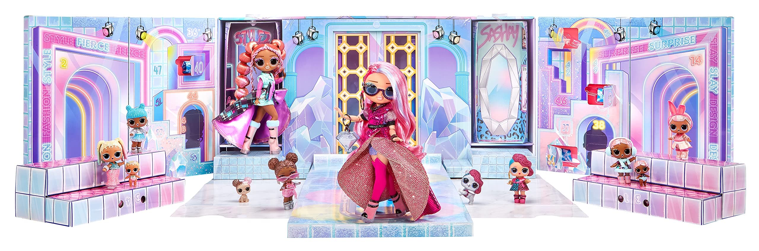 L.O.L. Surprise! Fashion Show Mega Runway-12 Exclusive Dolls with 80 Surprises, 1500+ Mix & Match Looks, OMG Fashion & Collectible Dolls, Holiday Toy Playset, Great Gift for Kids Girls Ages 4 5 6+